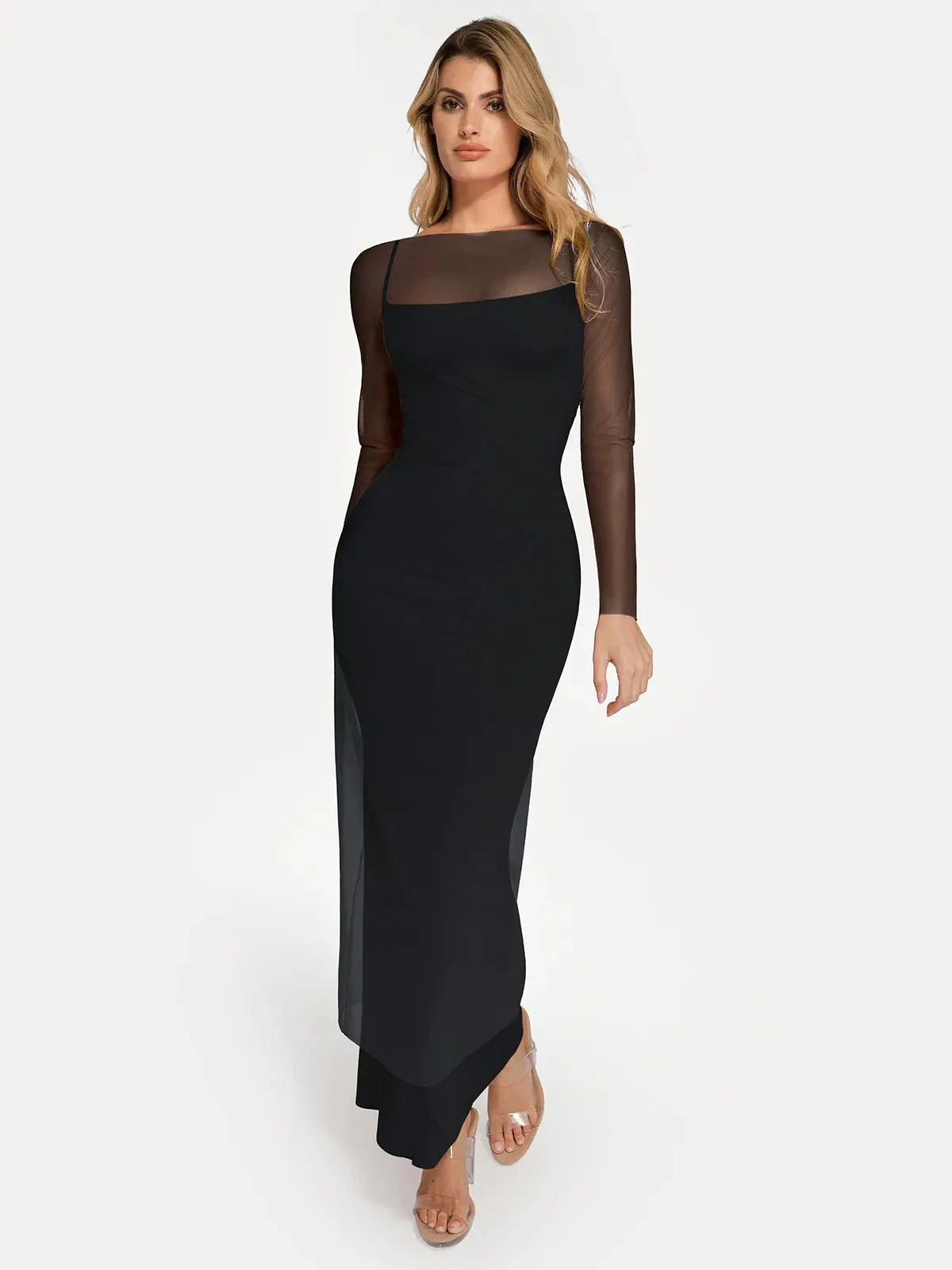 Long Sleeve Sheer Mesh Maxi Cover-Up - Image 10