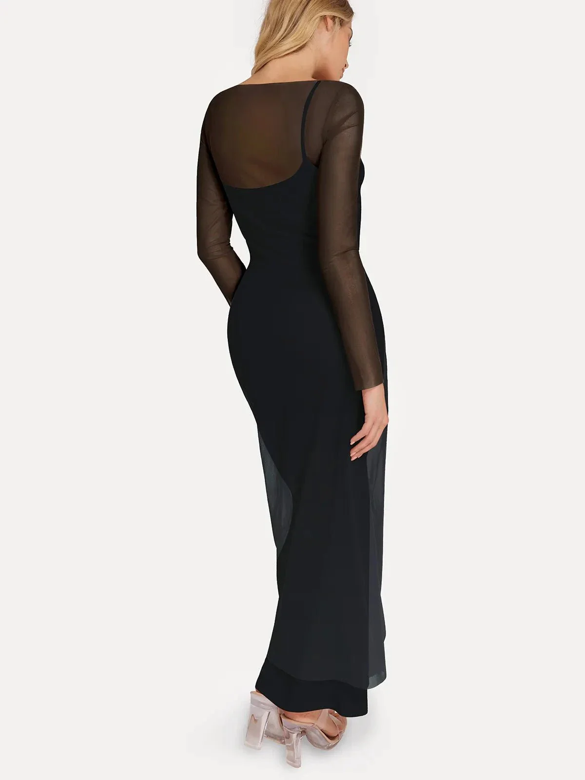 Long Sleeve Sheer Mesh Maxi Cover-Up - Image 11