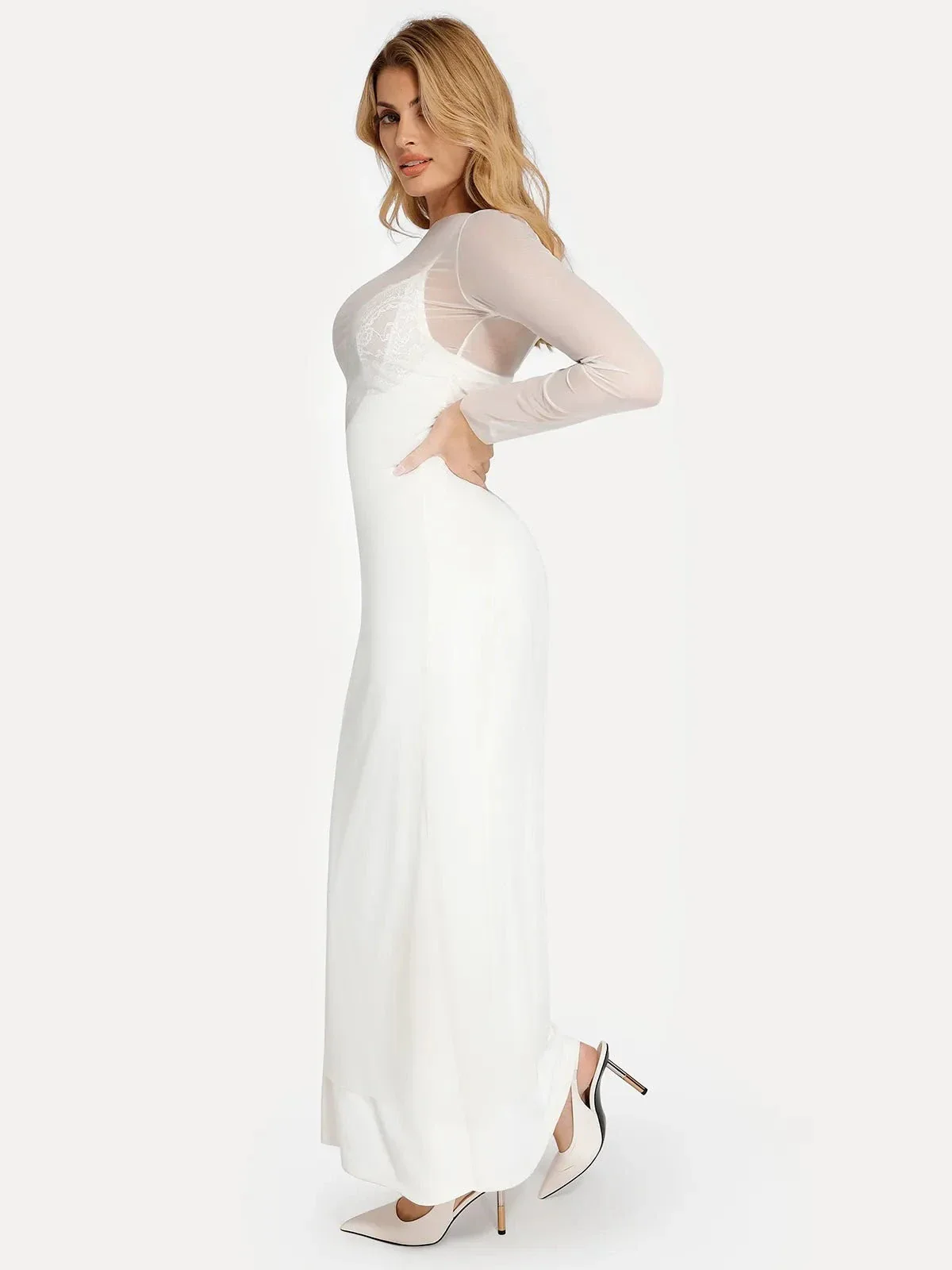 Long Sleeve Sheer Mesh Maxi Cover-Up - Image 14