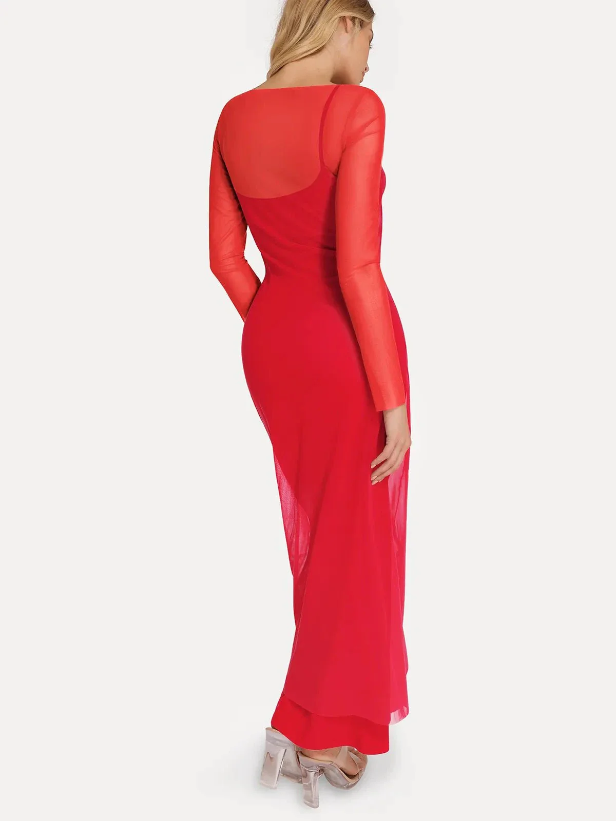 Long Sleeve Sheer Mesh Maxi Cover-Up - Image 4