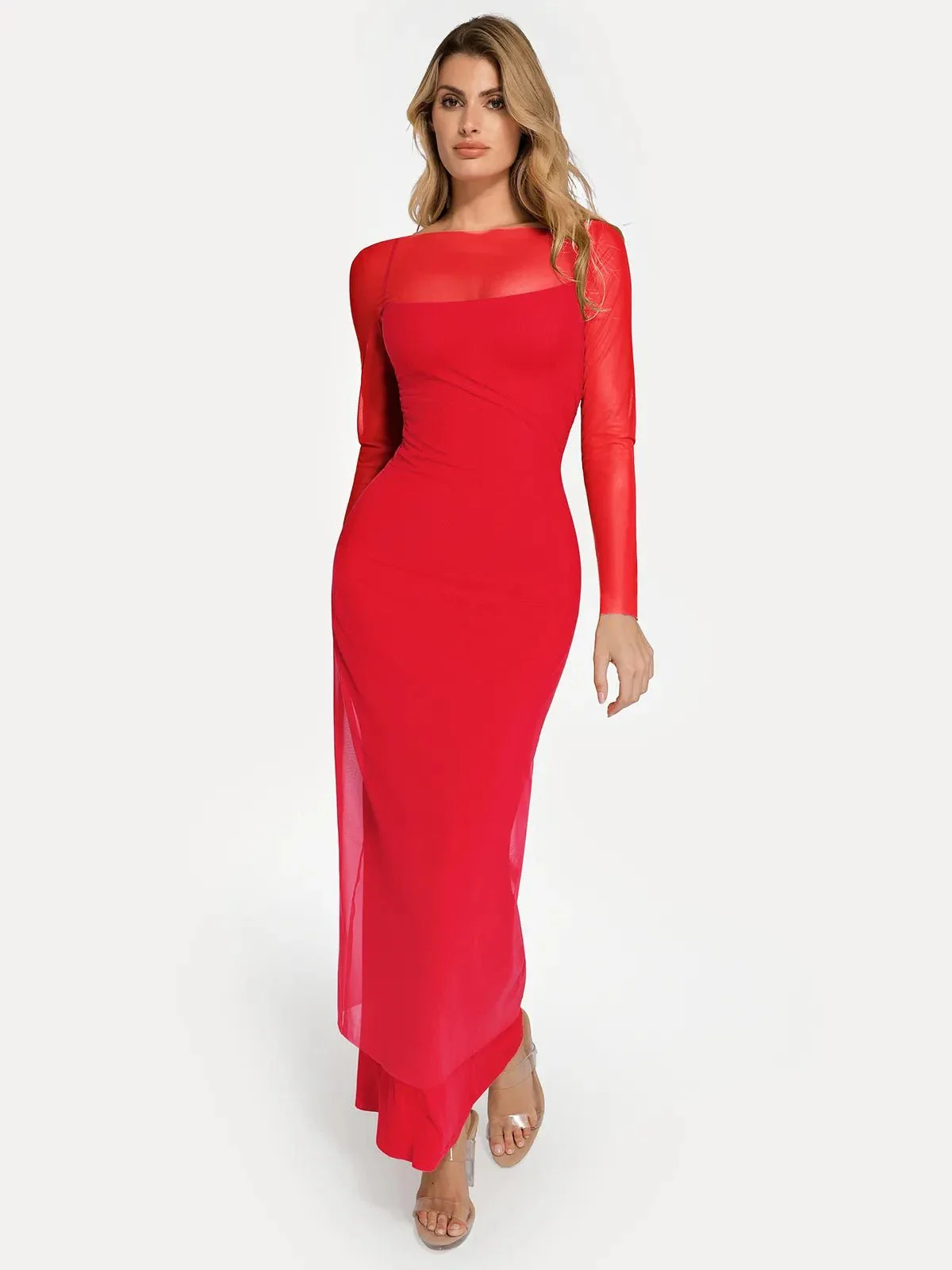 Long Sleeve Sheer Mesh Maxi Cover-Up - Image 5