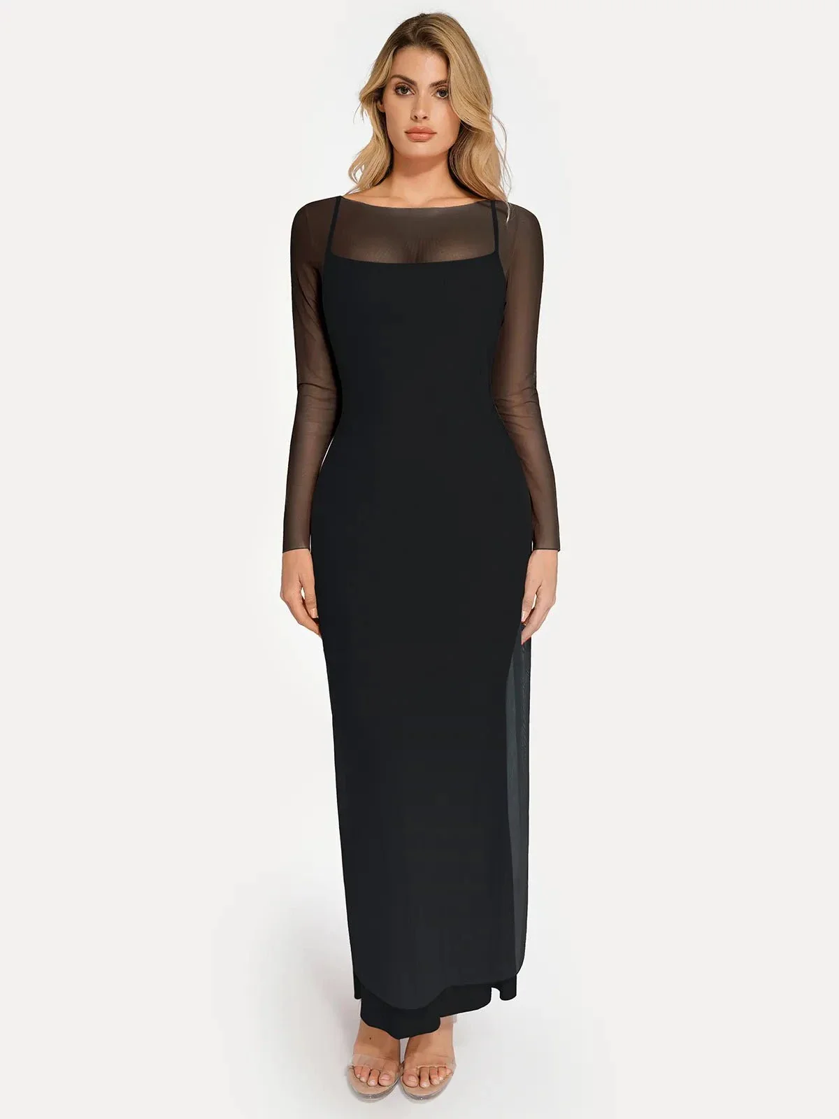 Long Sleeve Sheer Mesh Maxi Cover-Up - Image 8