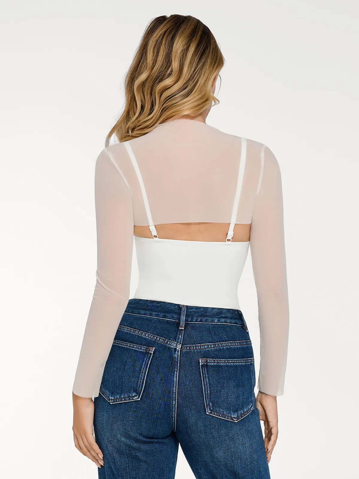 Shapewear Long Sleeve Mesh Shrug Sculpting Bodysuit Set - Image 22