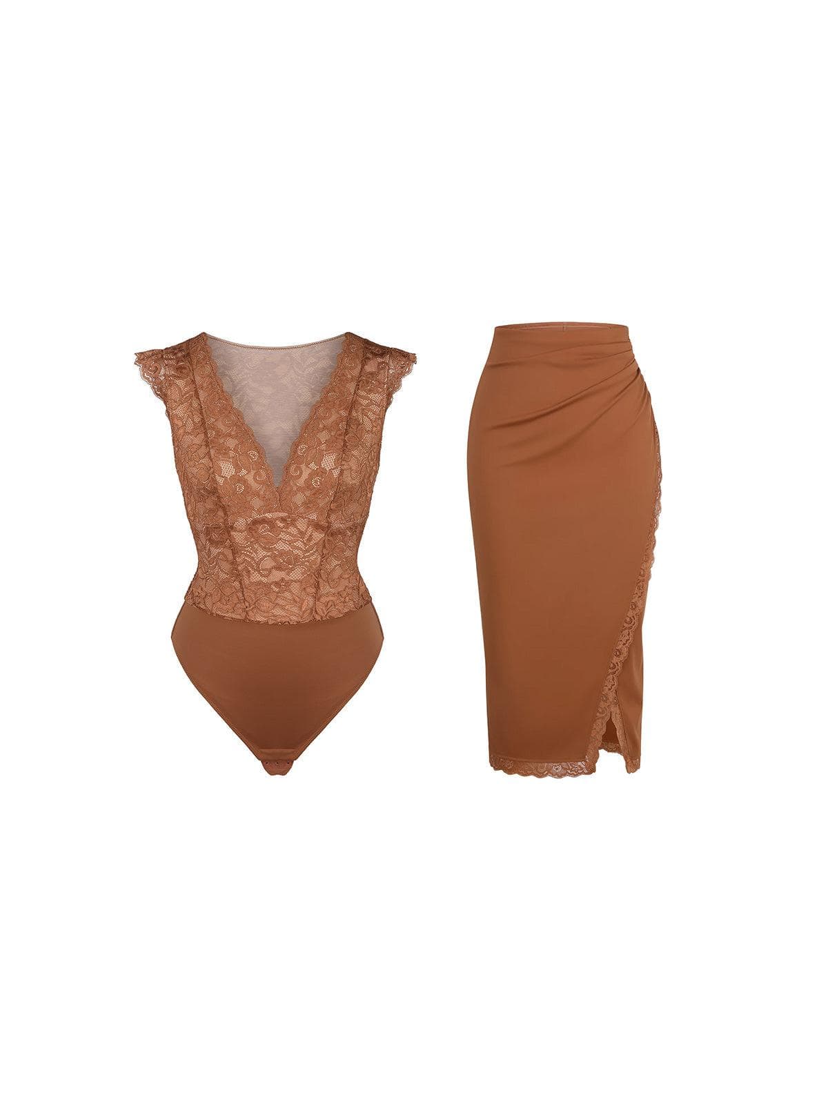 Shapewear Sculpting Lace Bodysuit or Midi Skirt or Shrug - Image 13