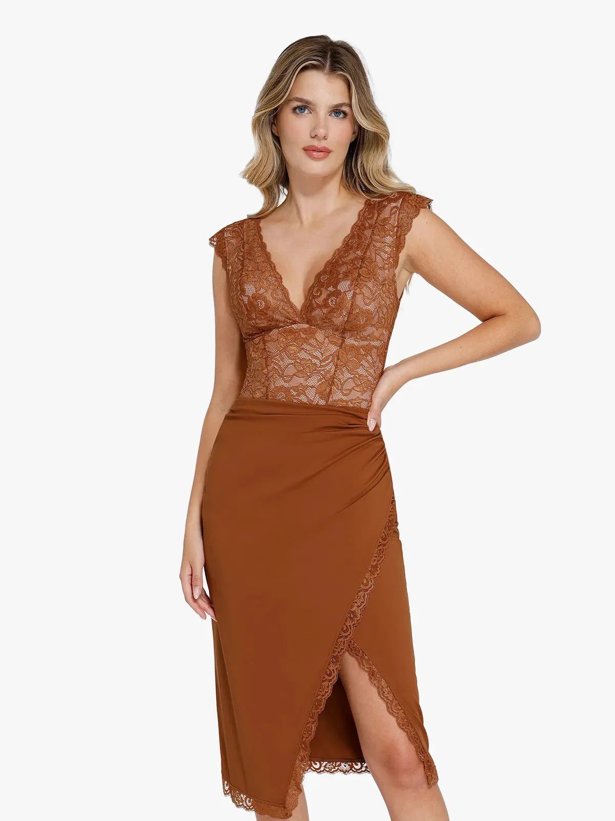 Shapewear Sculpting Lace Bodysuit or Midi Skirt or Shrug - Image 30