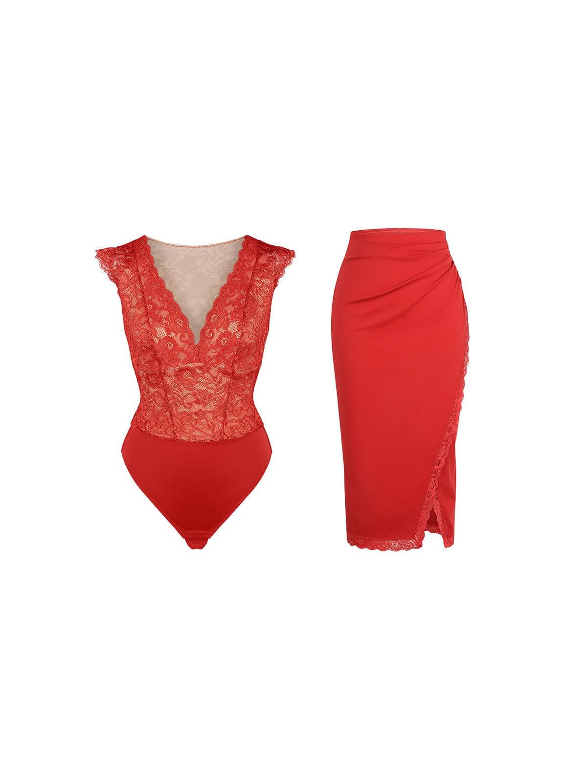 Shapewear Sculpting Lace Bodysuit or Midi Skirt or Shrug - Image 5