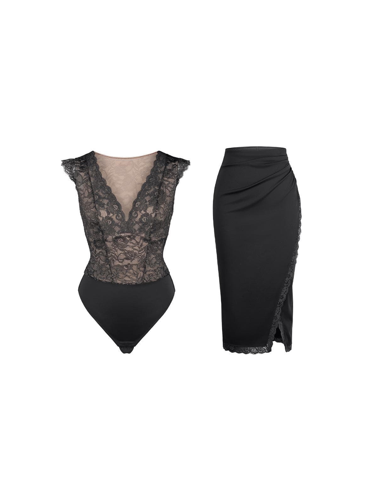 Shapewear Sculpting Lace Bodysuit or Midi Skirt or Shrug - Image 9