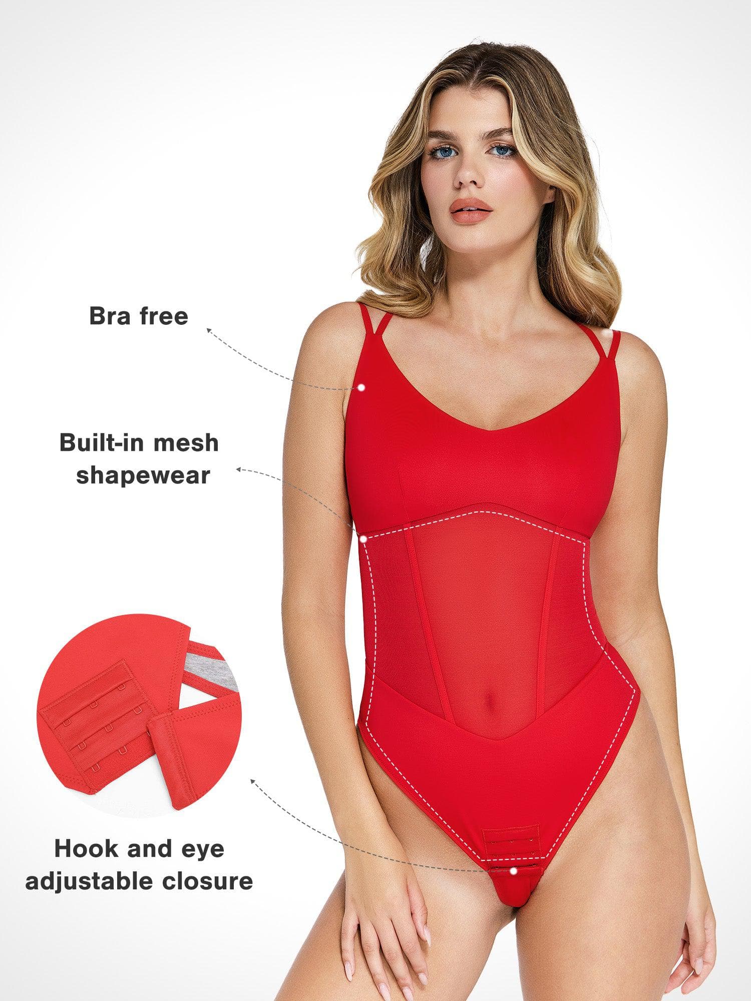 Shapewear Crisscross Back Illusion Mesh Sculpting Bodysuit - Image 13