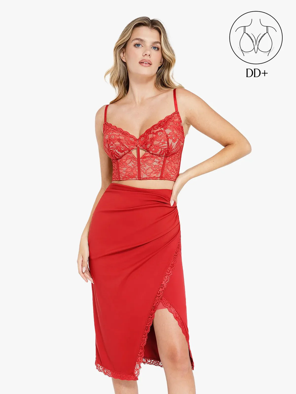 Shapewear Lace Corset Bra or Slimming Midi Wrap Skirt - Image 6