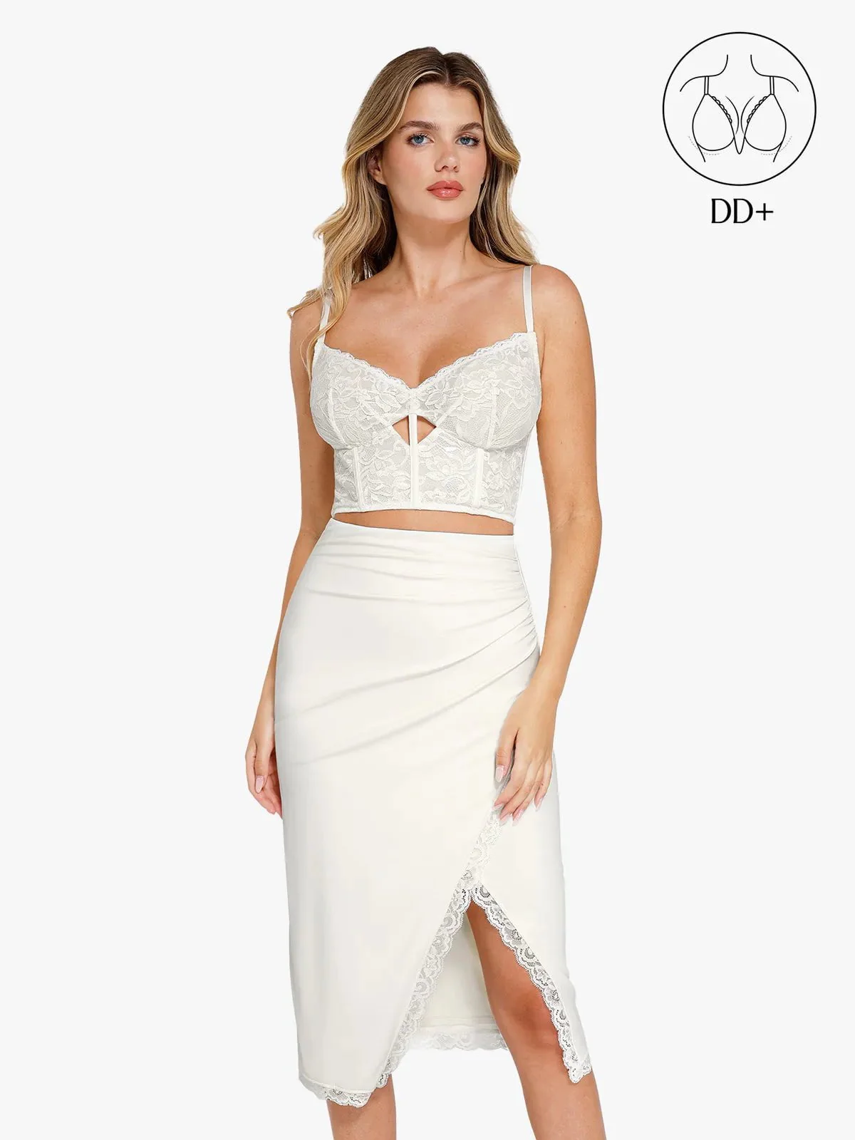 Shapewear Lace Corset Bra or Slimming Midi Wrap Skirt - Image 9