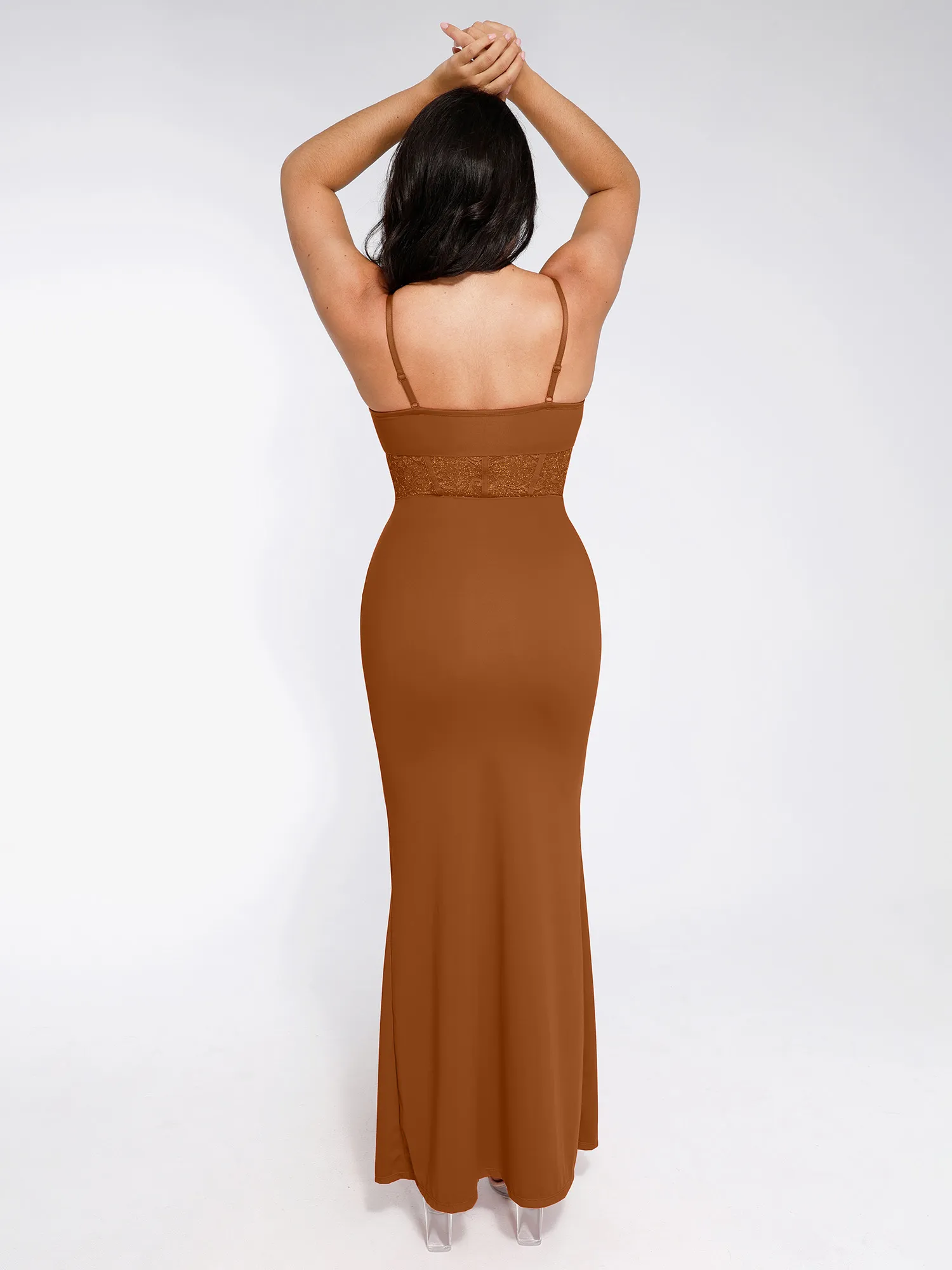 Shapewear Lace Inset Sculpting Mermaid Maxi Slip Dress - Image 24