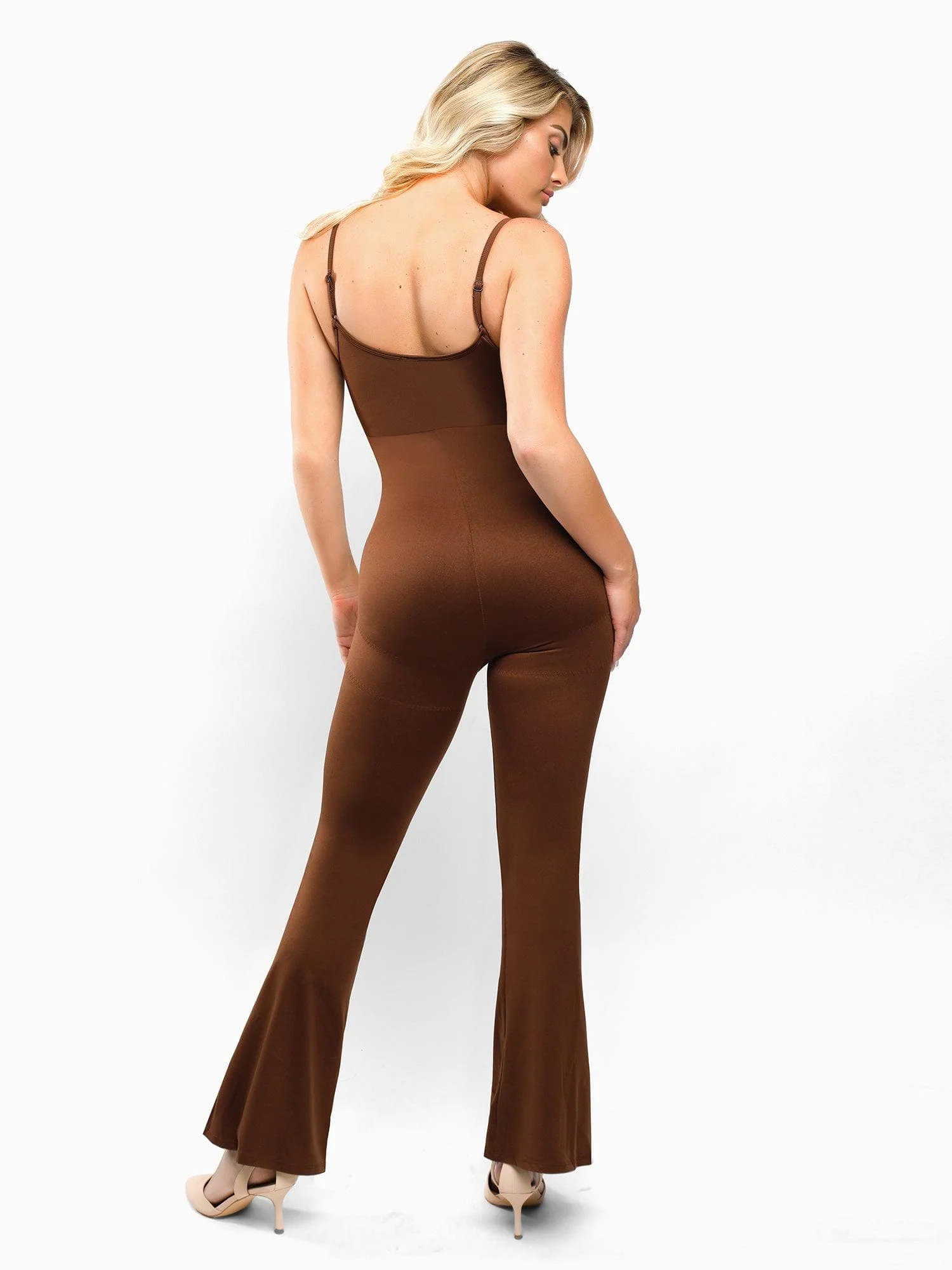 Shapewear Butt Lift Flare Leg Strappy Jumpsuit - Image 11