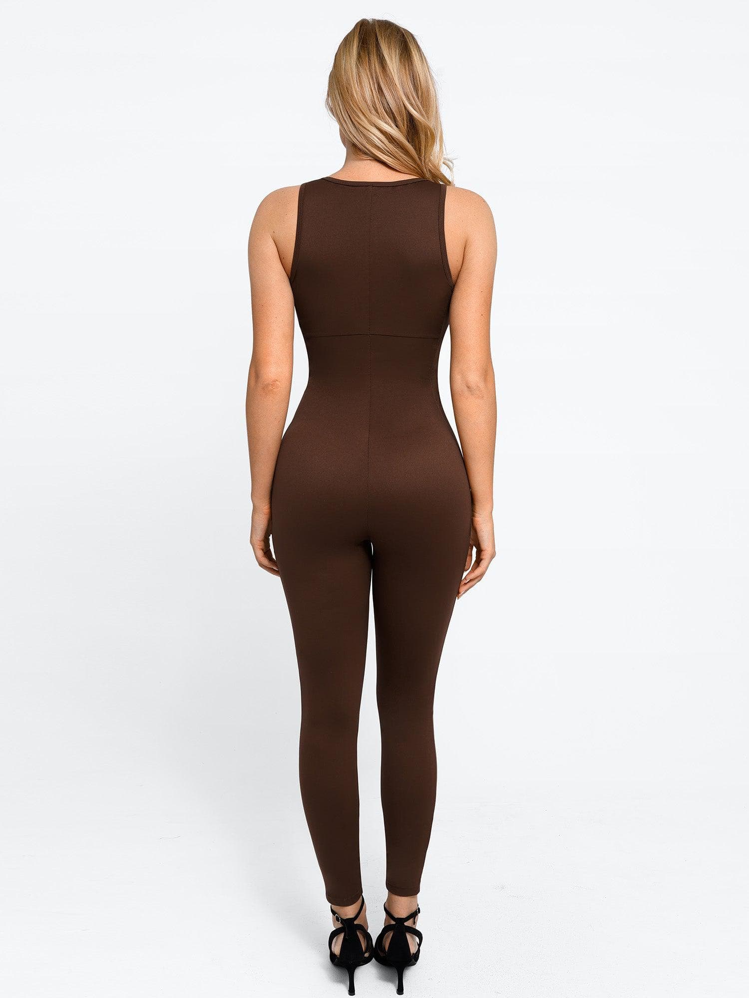 Shapewear Sleeveless Body-Sculpting Zip Front Jumpsuit - Image 15