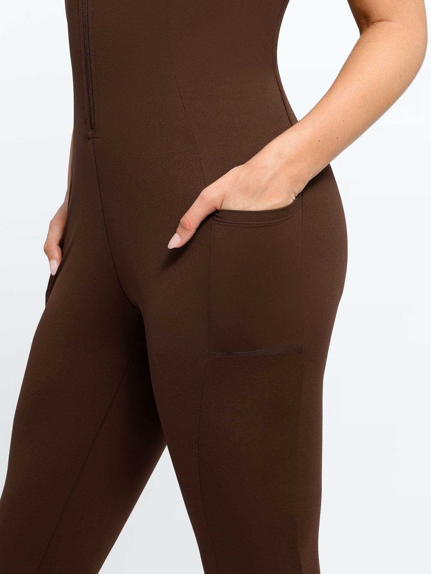 Shapewear Sleeveless Body-Sculpting Zip Front Jumpsuit - Image 18