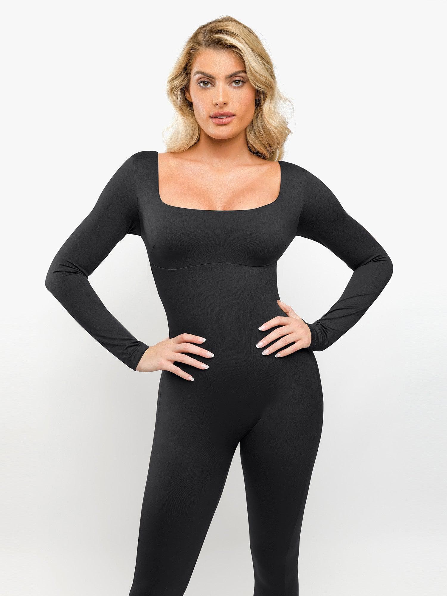 Shapewear Square Neck Long Sleeve Butt Lift Jumpsuit - Image 11