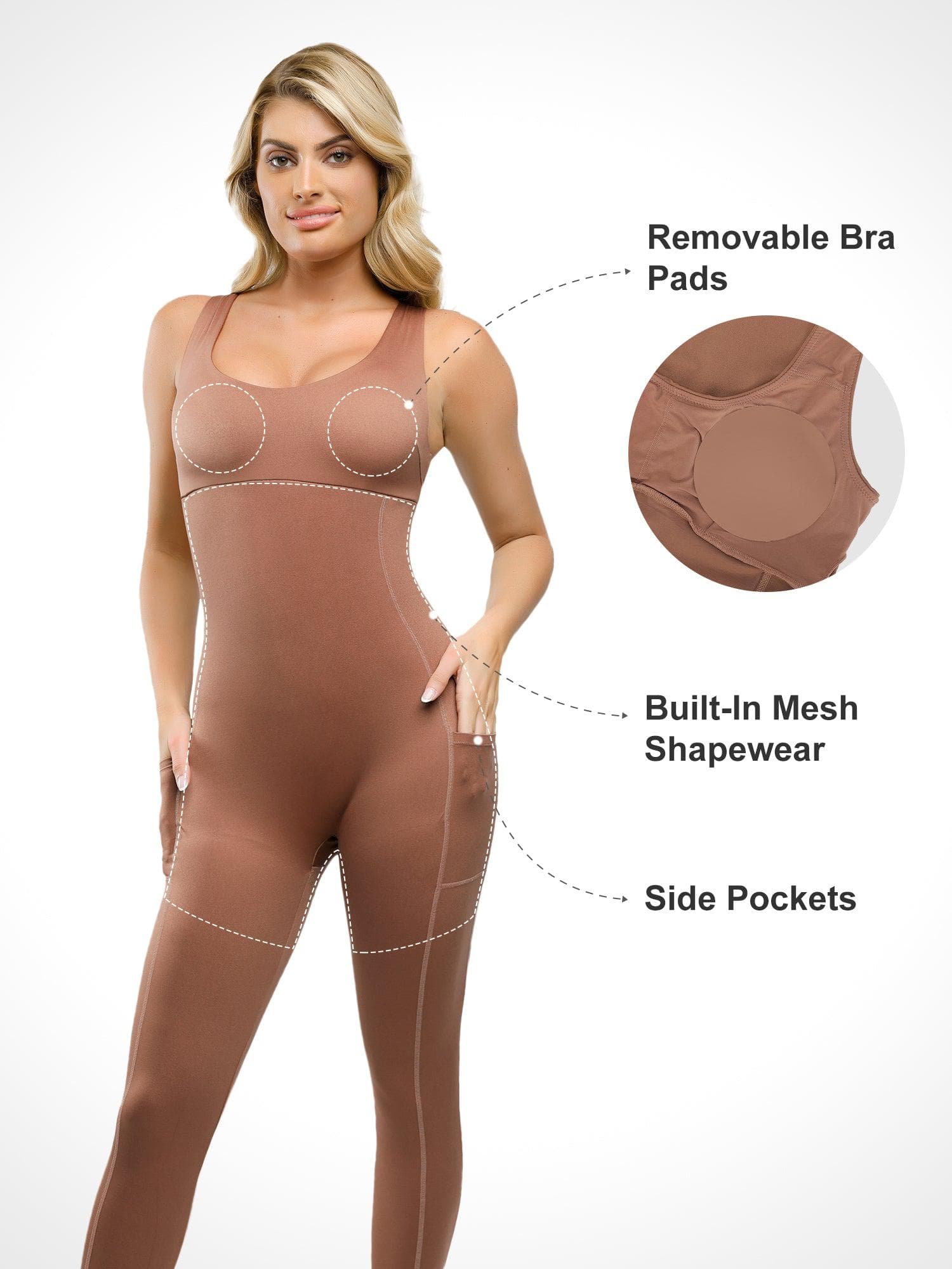 Shapewear U-Neck Thigh Slimming Butt Lift Jumpsuit - Image 9