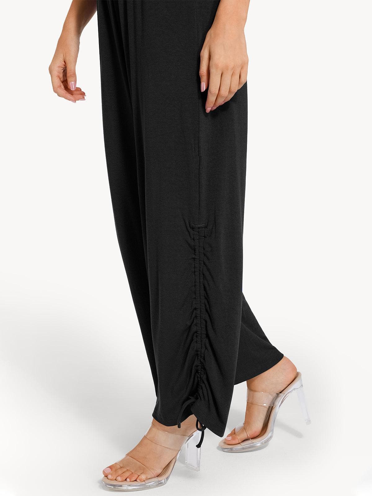 Shapewear Square Neck Tummy Control Wide Leg Jumpsuit - Image 18