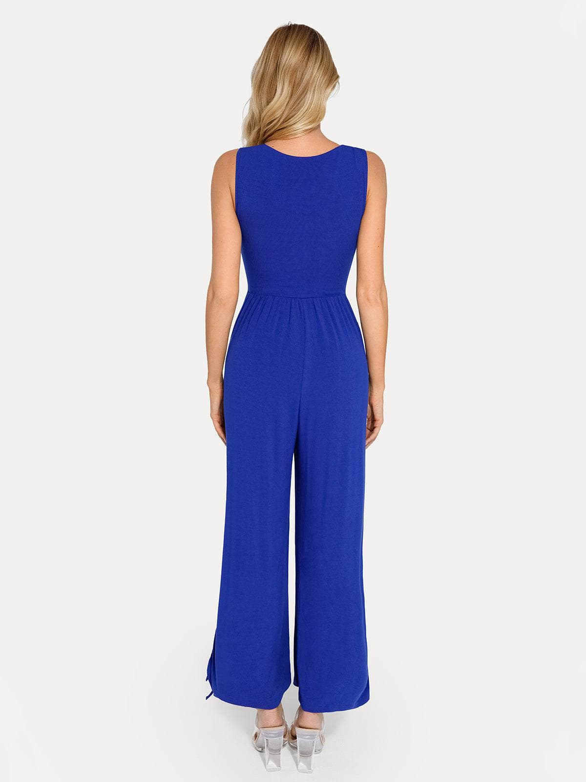 Shapewear Square Neck Tummy Control Wide Leg Jumpsuit - Image 5