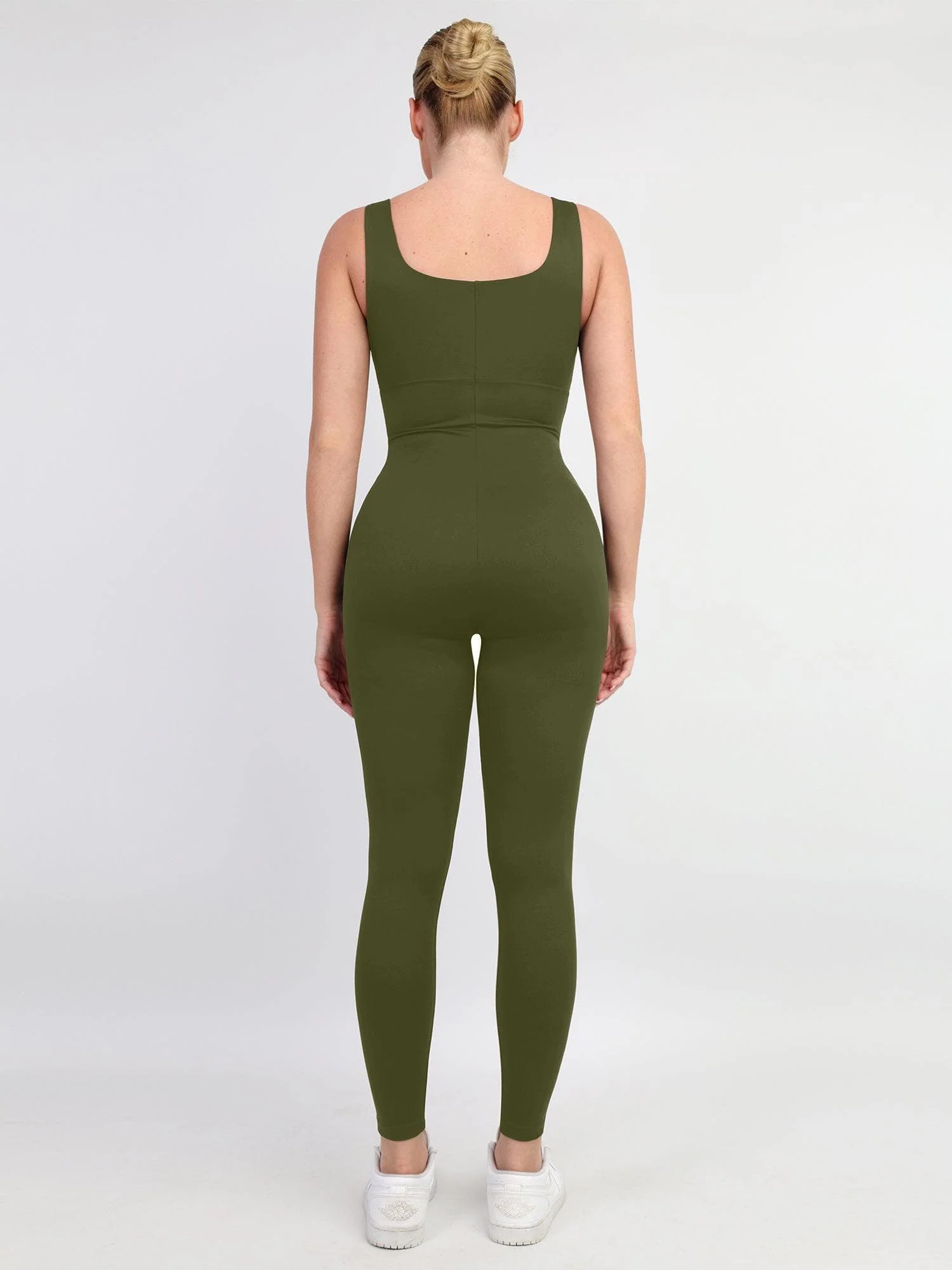 Shapewear Square Neck Thigh Slimming Workout Jumpsuit - Image 15