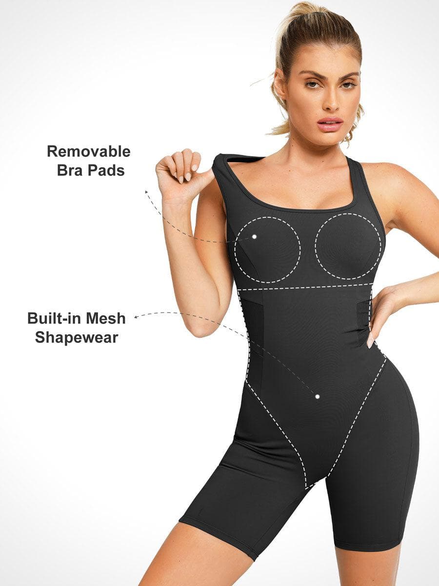 Shapewear Slimming Racerback Romper - Image 13