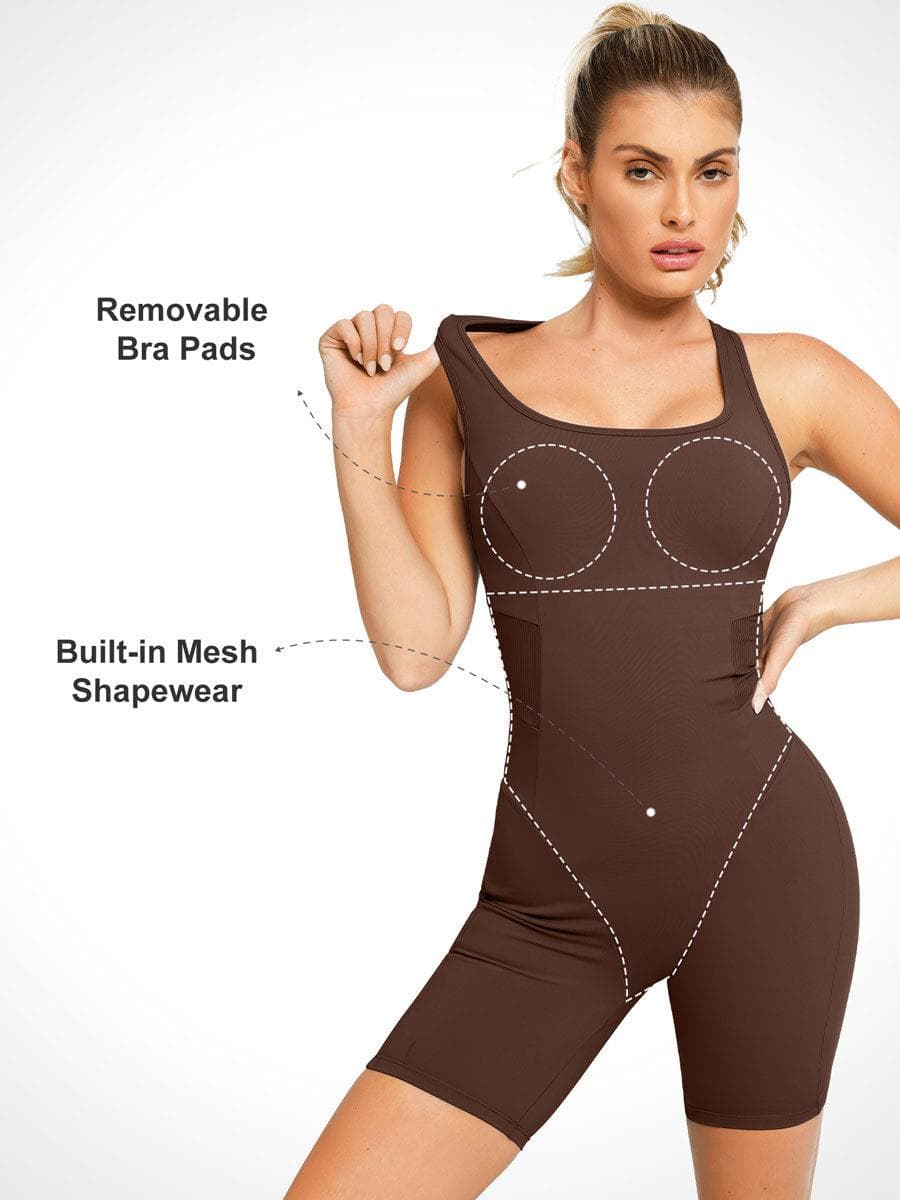 Shapewear Slimming Racerback Romper - Image 28