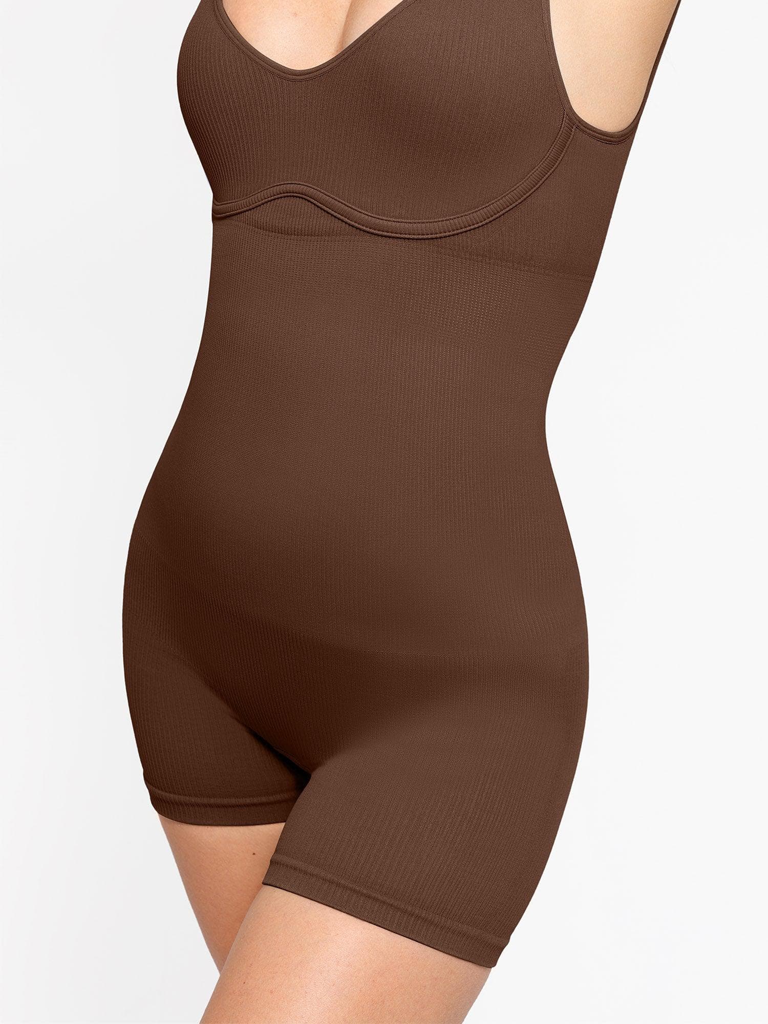 Shapewear Seamless Rib V-Neck Romper - Image 24