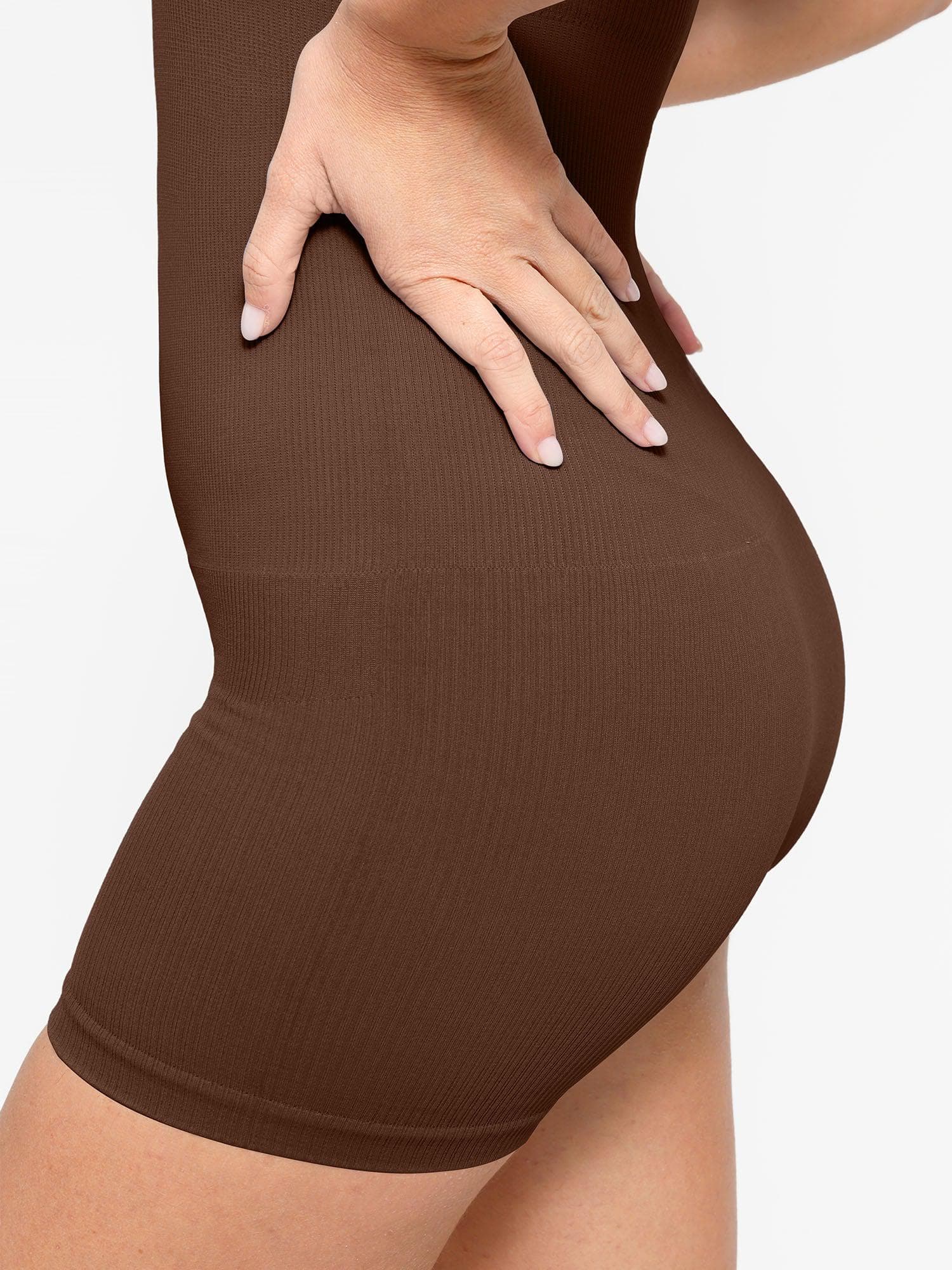 Shapewear Seamless Rib V-Neck Romper - Image 25