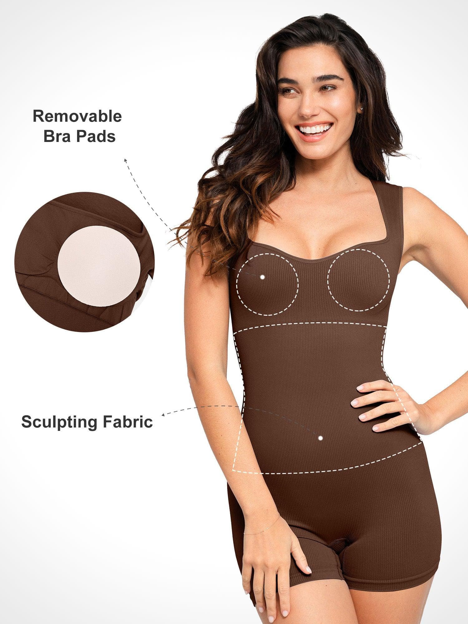 Shapewear Seamless Sweetheart Neckline Romper - Image 2