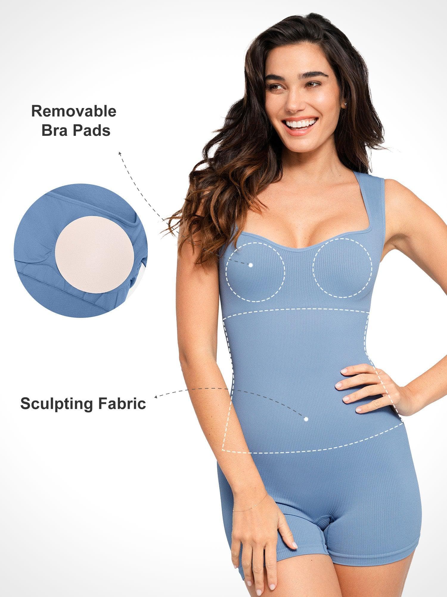 Shapewear Seamless Sweetheart Neckline Romper - Image 14