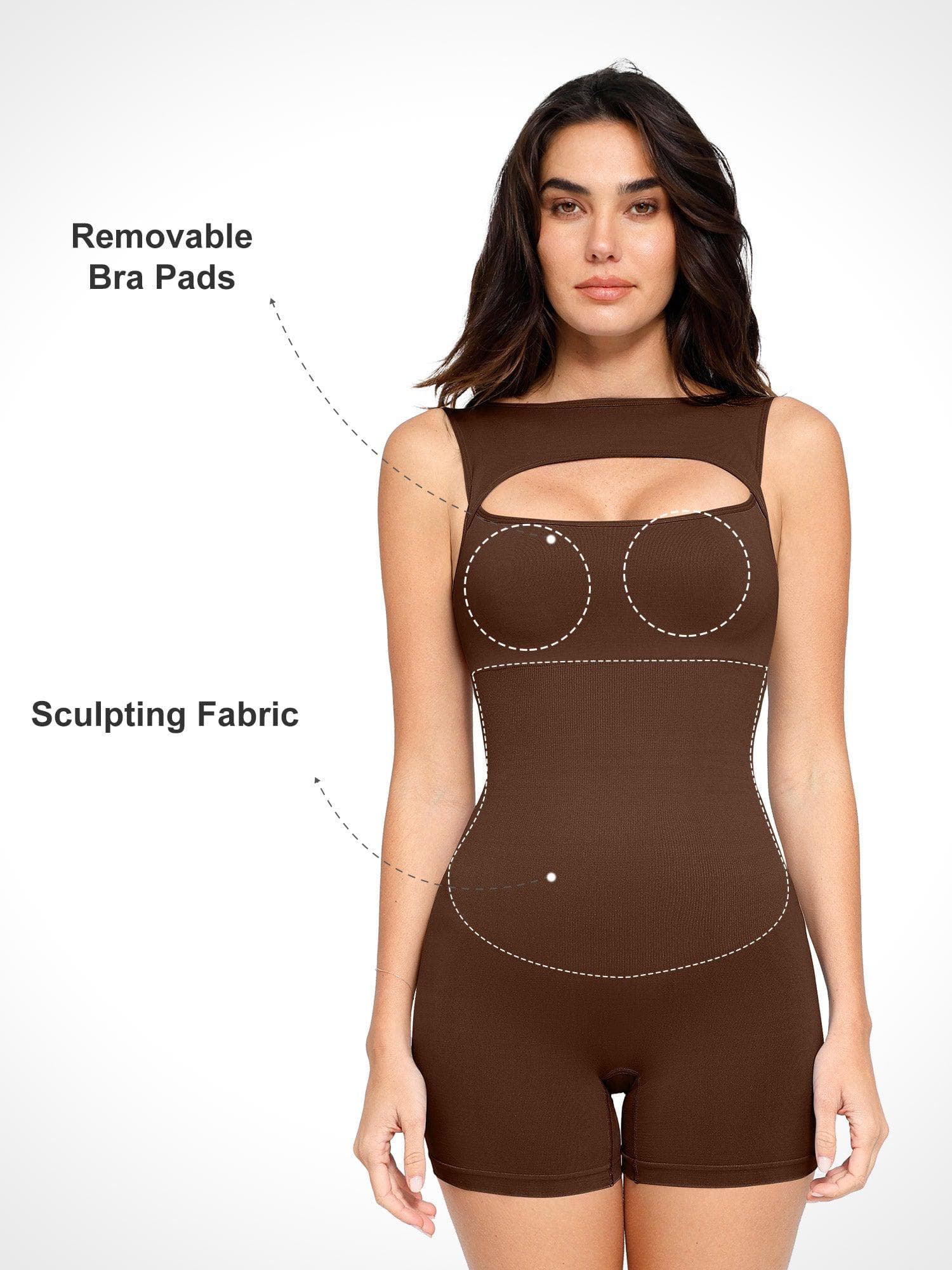 Shapewear Seamless Tummy Control Cut-Out Romper - Image 12