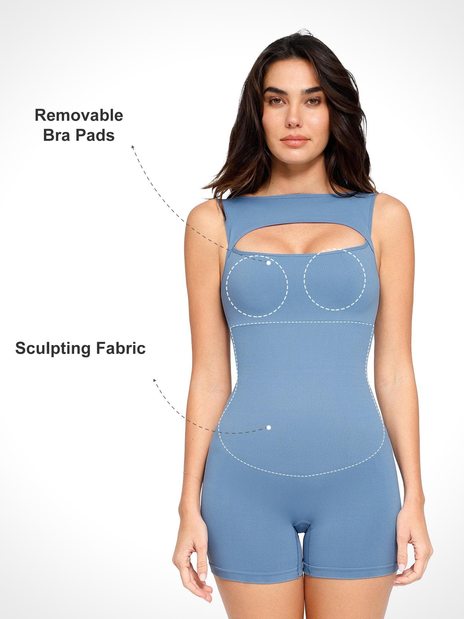 Shapewear Seamless Tummy Control Cut-Out Romper - Image 7