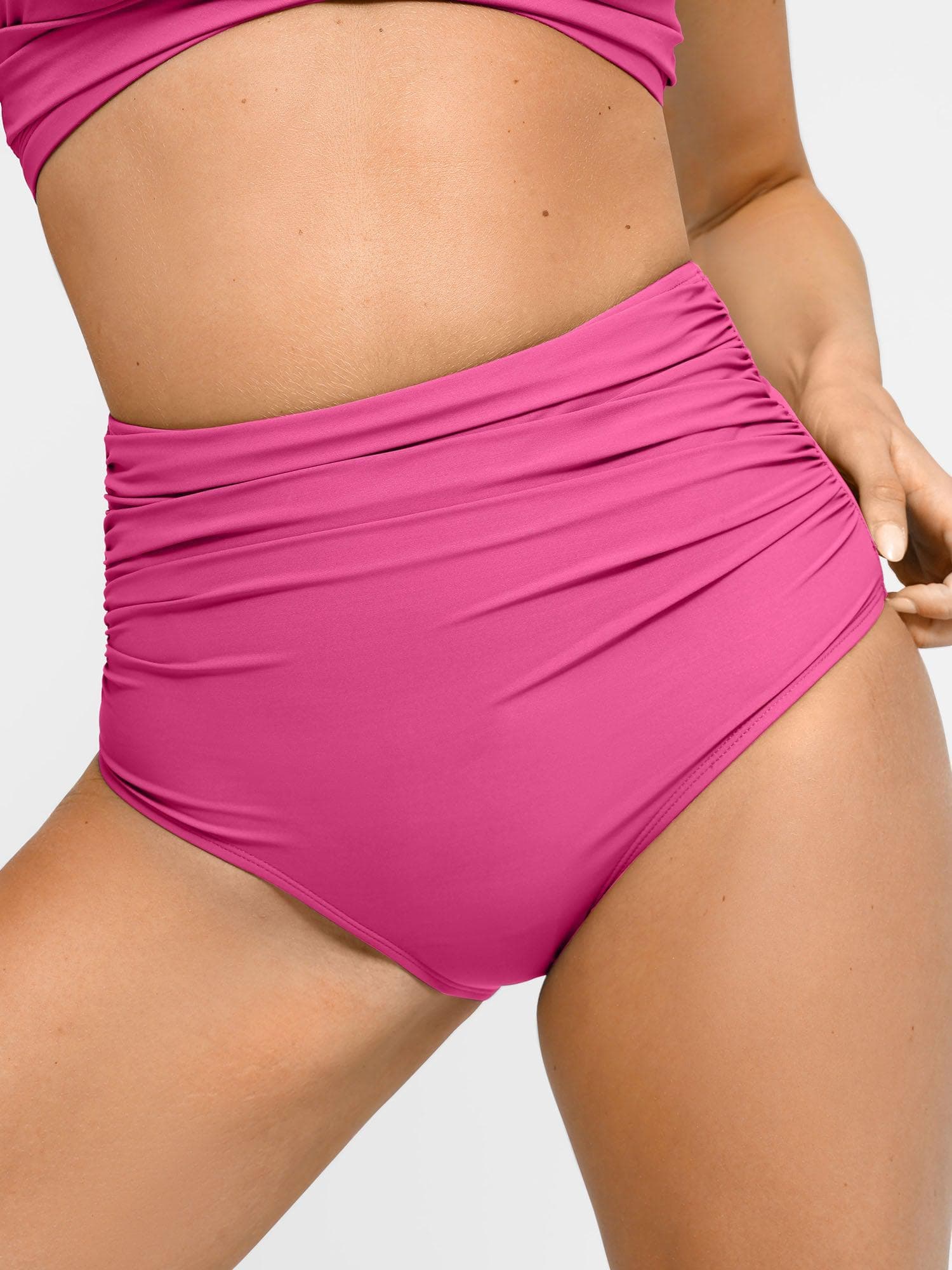 Shapewear Ruched High-Waist Sculpting Bikini Bottom - Image 5