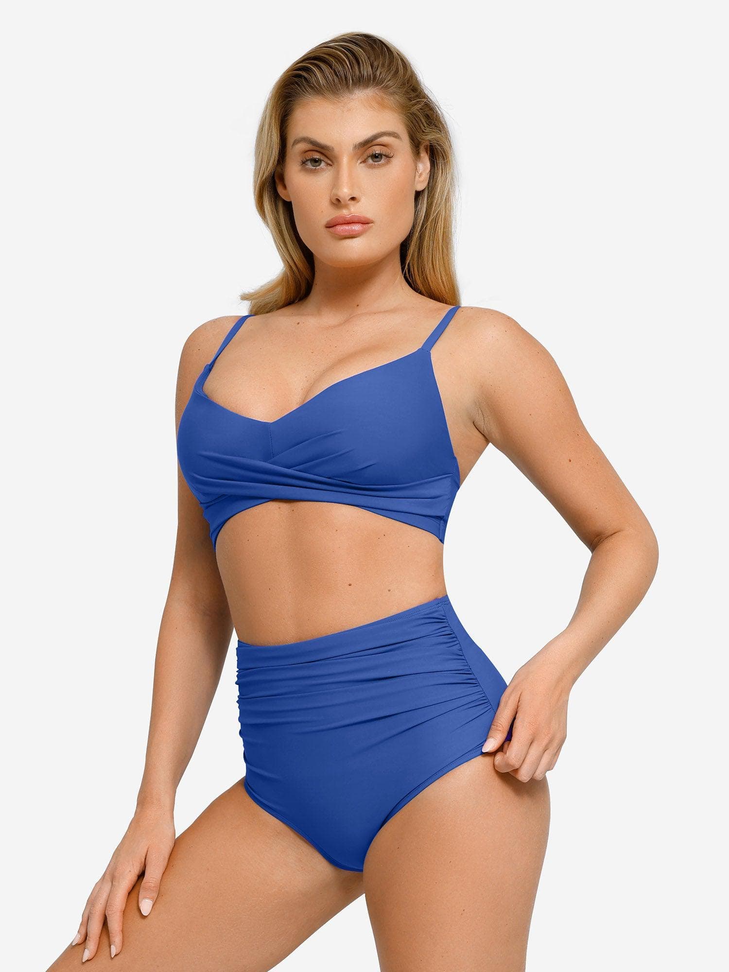 Shapewear Bust-Enhancing Draped Bikini Top - Image 17