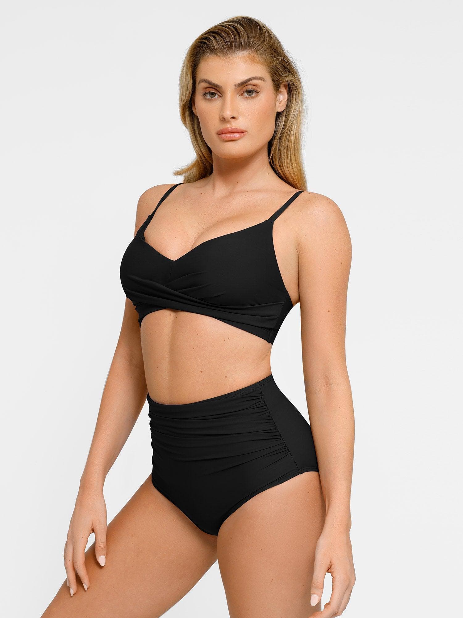 Shapewear Bust-Enhancing Draped Bikini Top - Image 5