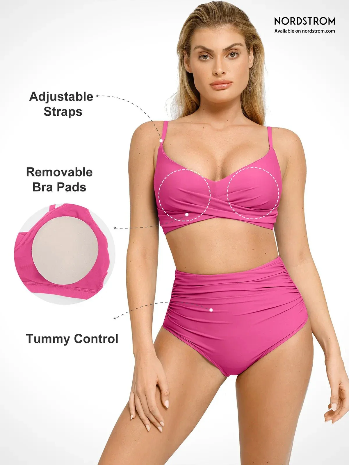 Shapewear Ruched Sculpting Bikini Top and Bottom Set - Image 19