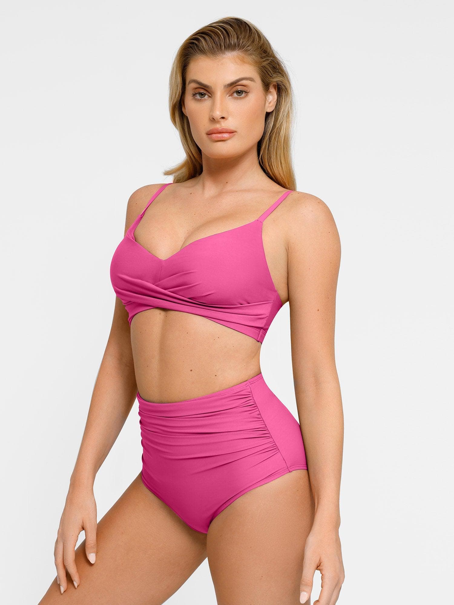 Shapewear Bust-Enhancing Draped Bikini Top - Image 9