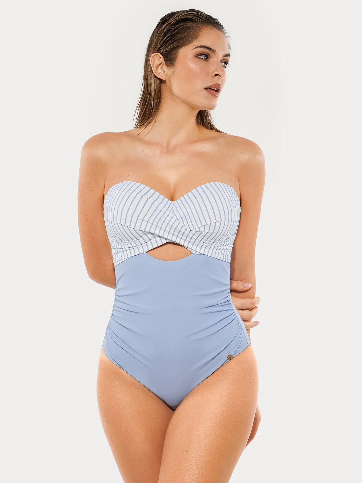 Twist & Shirred Sculpting One-Piece with Removable Straps - Image 10
