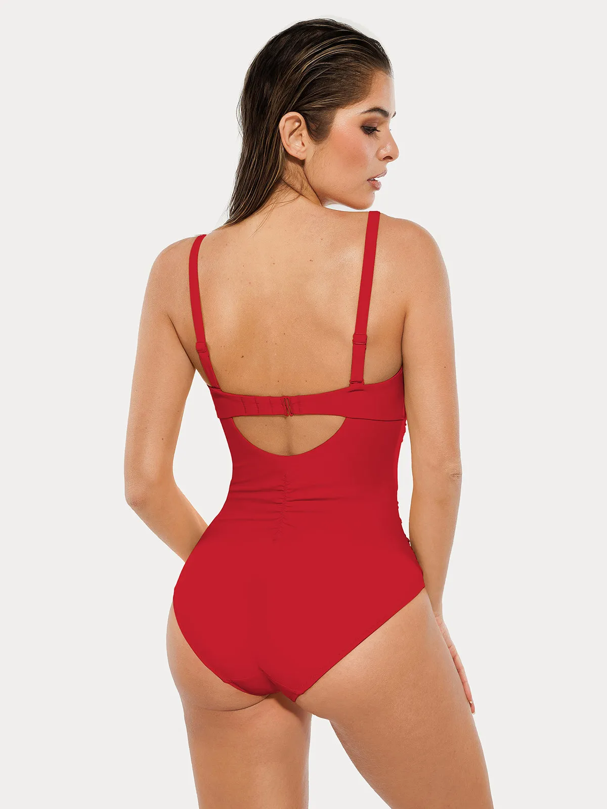 Twist & Shirred Sculpting One-Piece with Removable Straps - Image 37