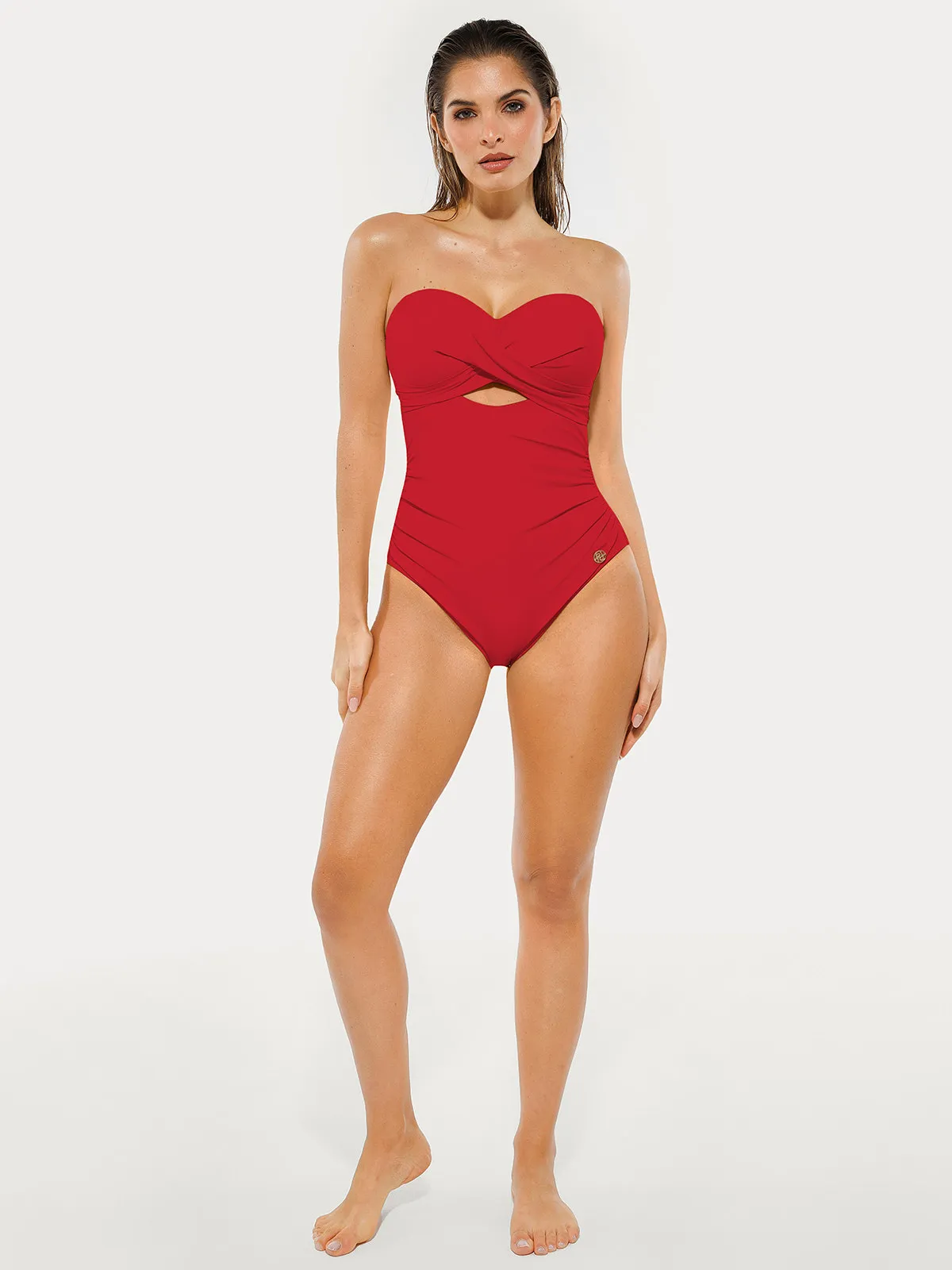 Twist & Shirred Sculpting One-Piece with Removable Straps - Image 39