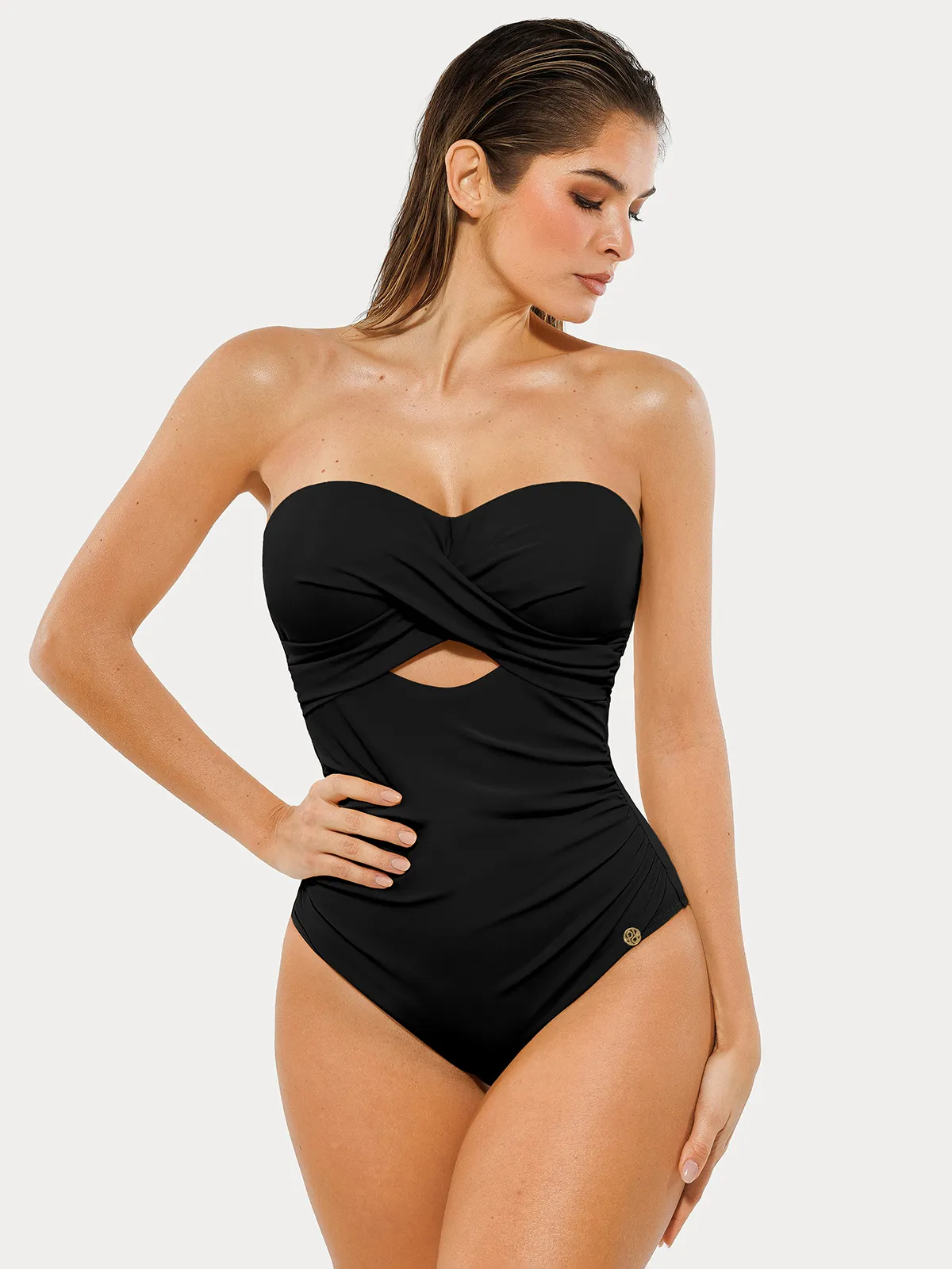 Twist & Shirred Sculpting One-Piece with Removable Straps - Image 46