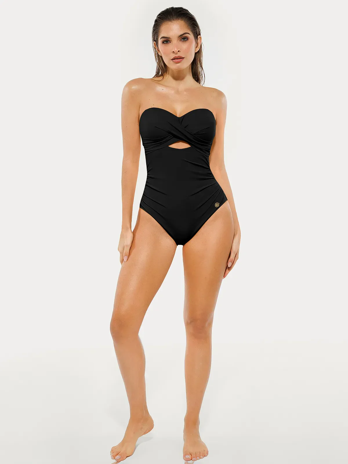 Twist & Shirred Sculpting One-Piece with Removable Straps - Image 49