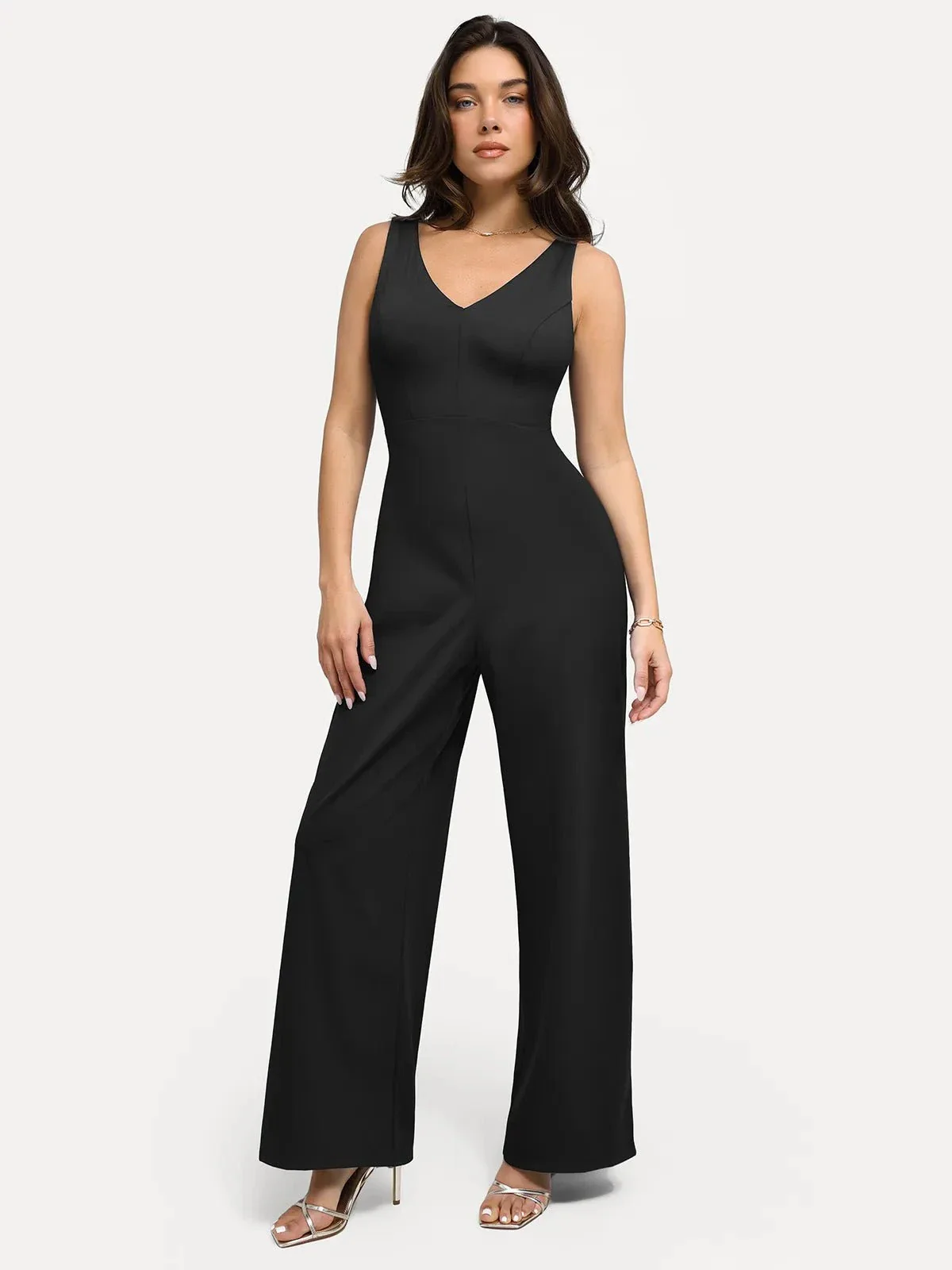 Shapewear Slimming Wide-Leg Jumpsuit - Image 6