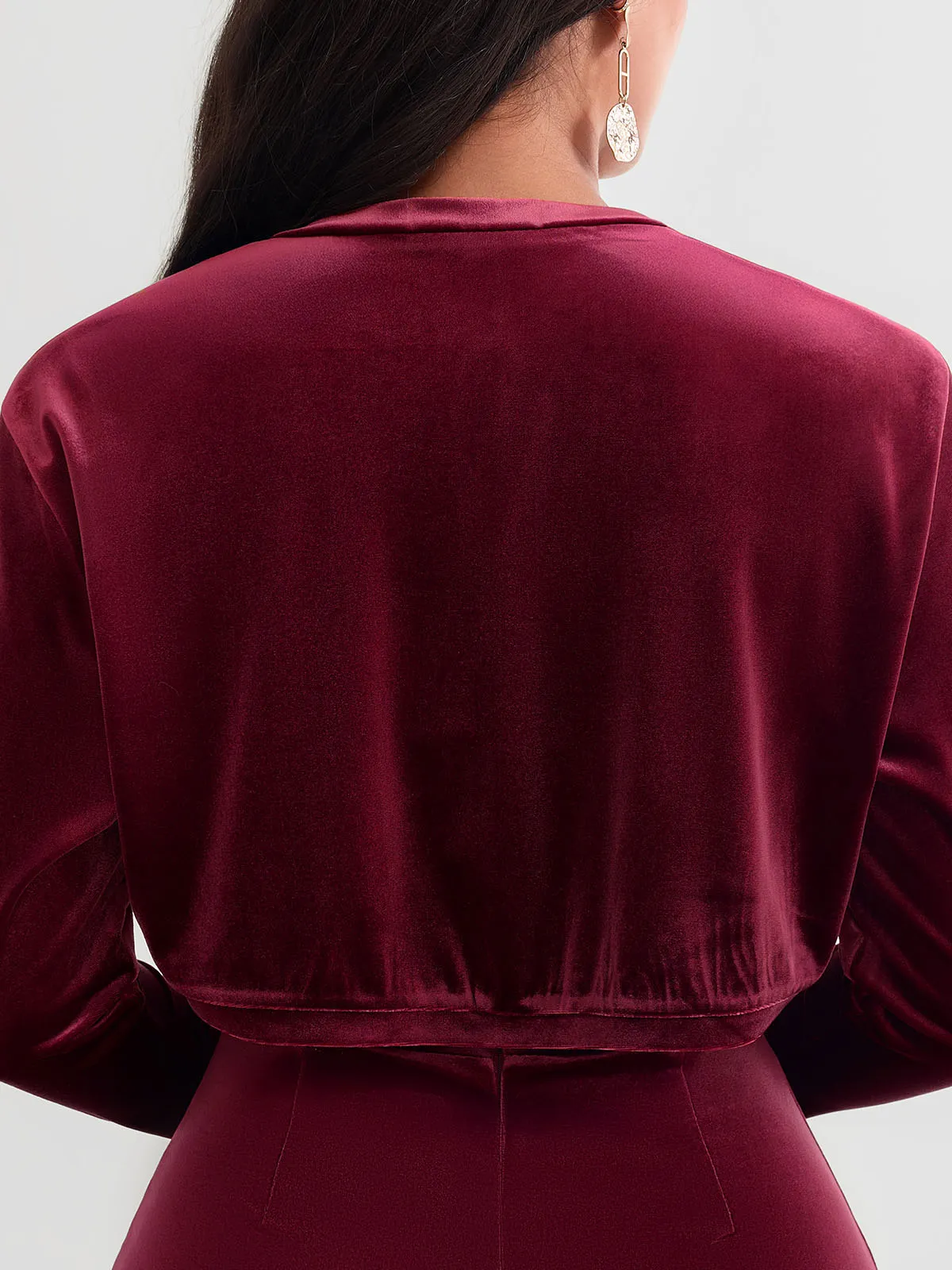 Velvet Long-Sleeve Shrug Bolero - Image 30