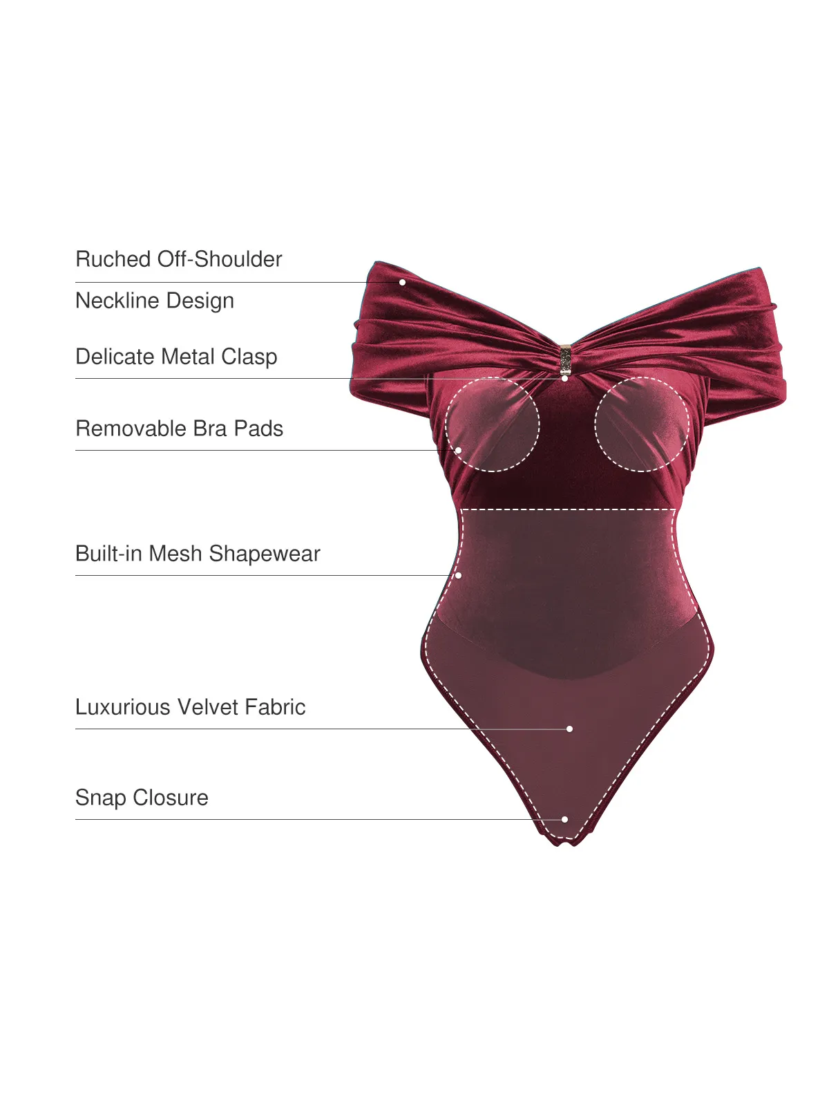 Velvet Twist Front Off-The Shoulder Sculpting Bodysuit - Image 14