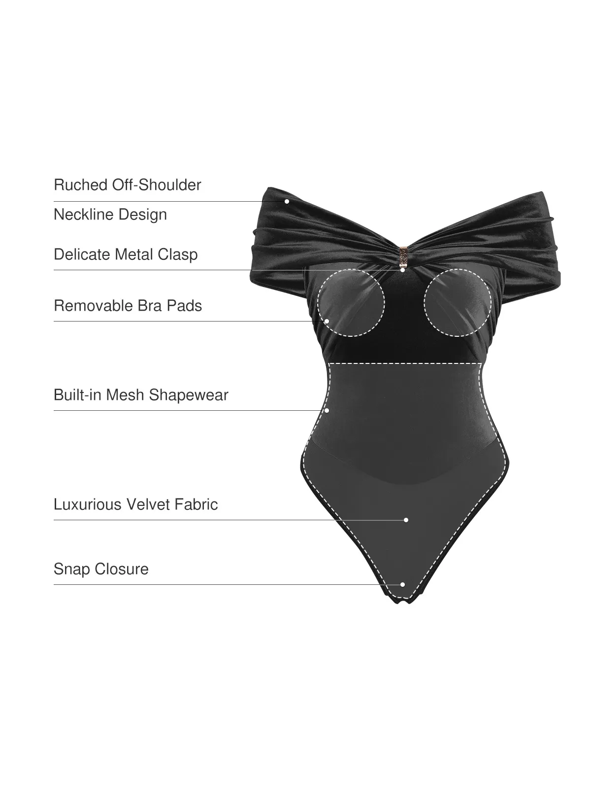 Velvet Twist Front Off-The Shoulder Sculpting Bodysuit - Image 22