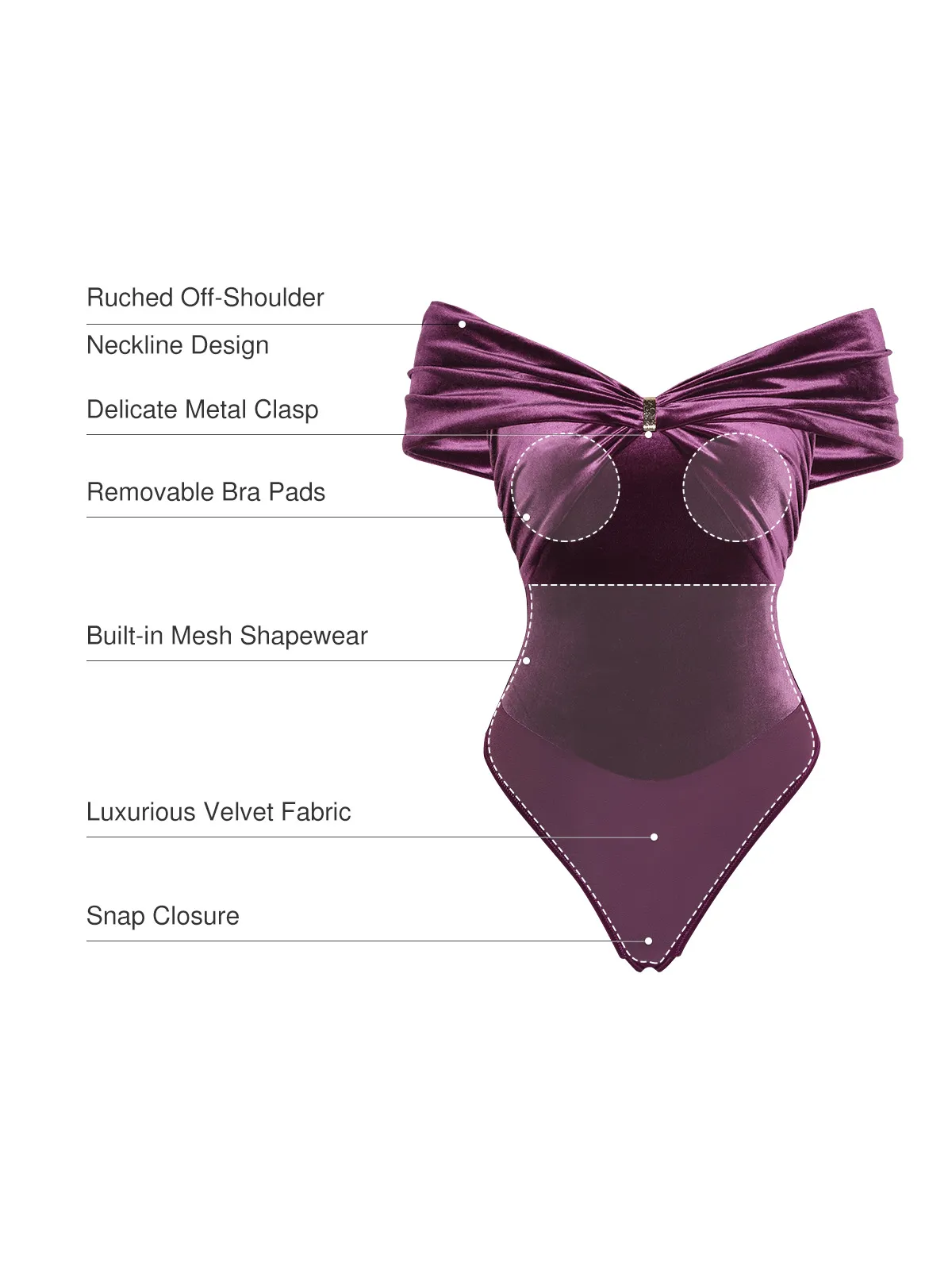 Velvet Twist Front Off-The Shoulder Sculpting Bodysuit - Image 30