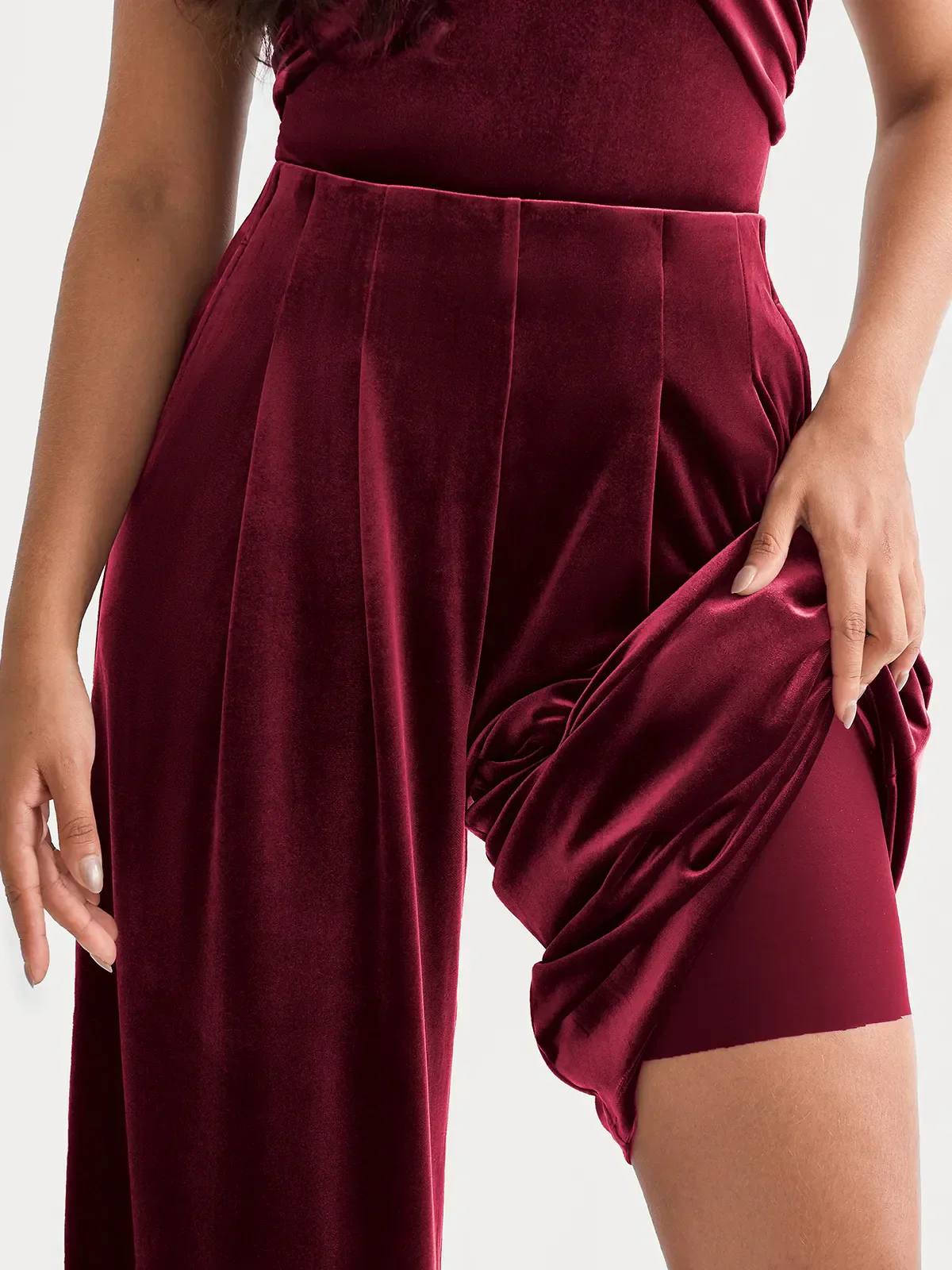 Velvet Wide-Leg Sculpting Trousers - Image 103