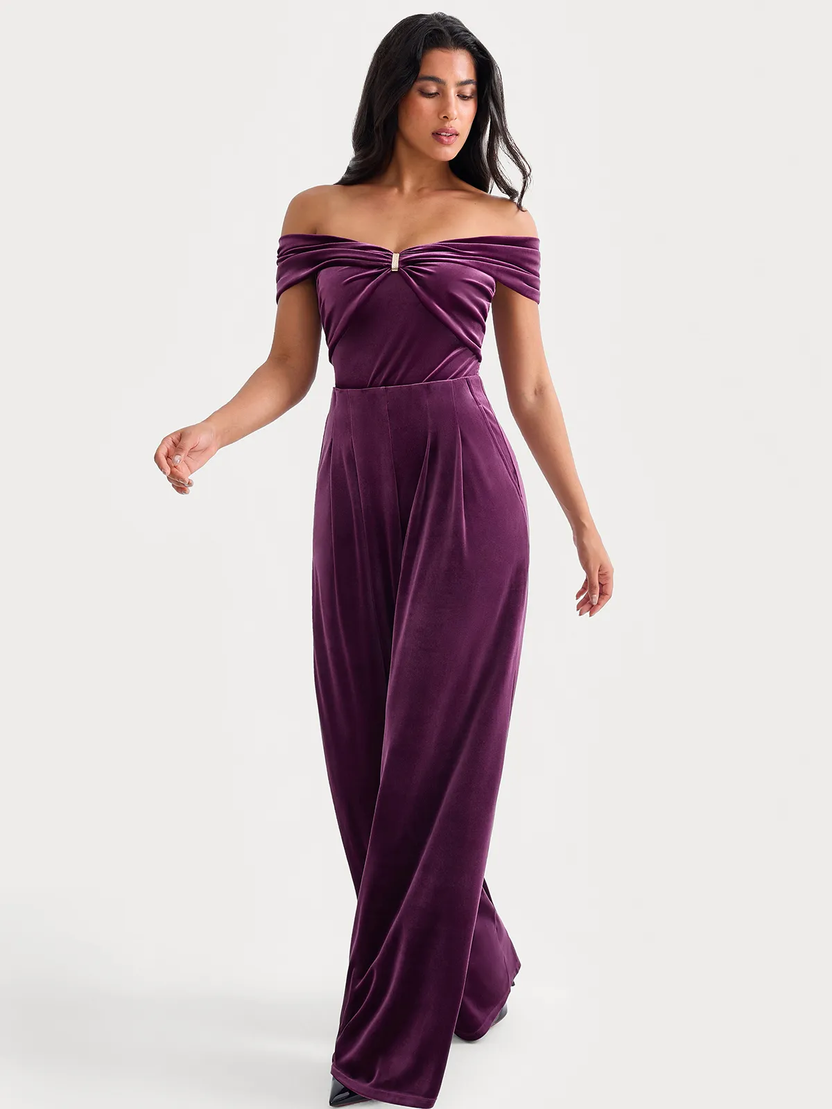 Velvet Wide-Leg Sculpting Trousers - Image 3