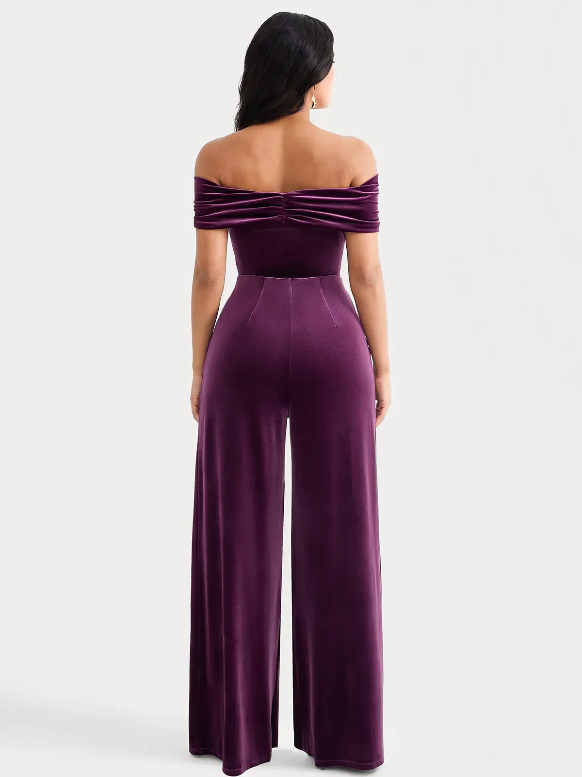Velvet Wide-Leg Sculpting Trousers - Image 4