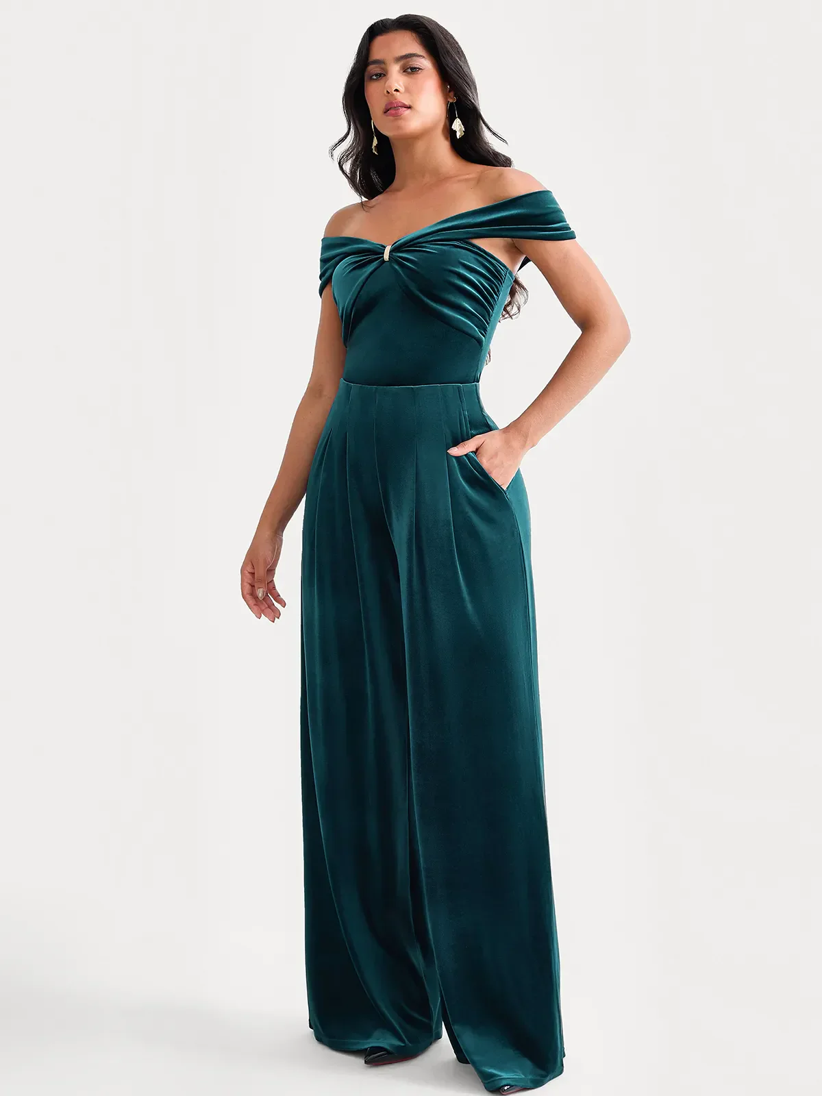 Velvet Wide-Leg Sculpting Trousers - Image 40